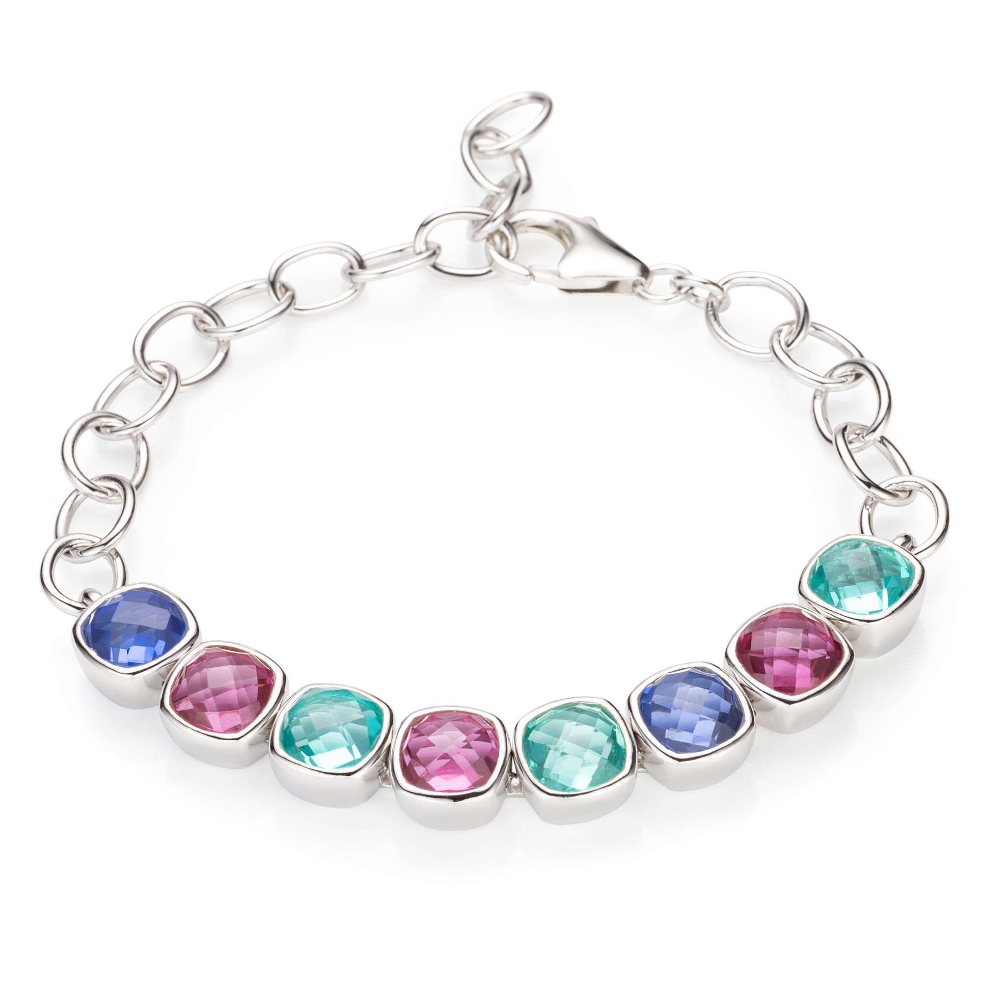 THOMAS & SOHN beh.Quarze ca.22,60ct Armband Kissenschliff Silber 925