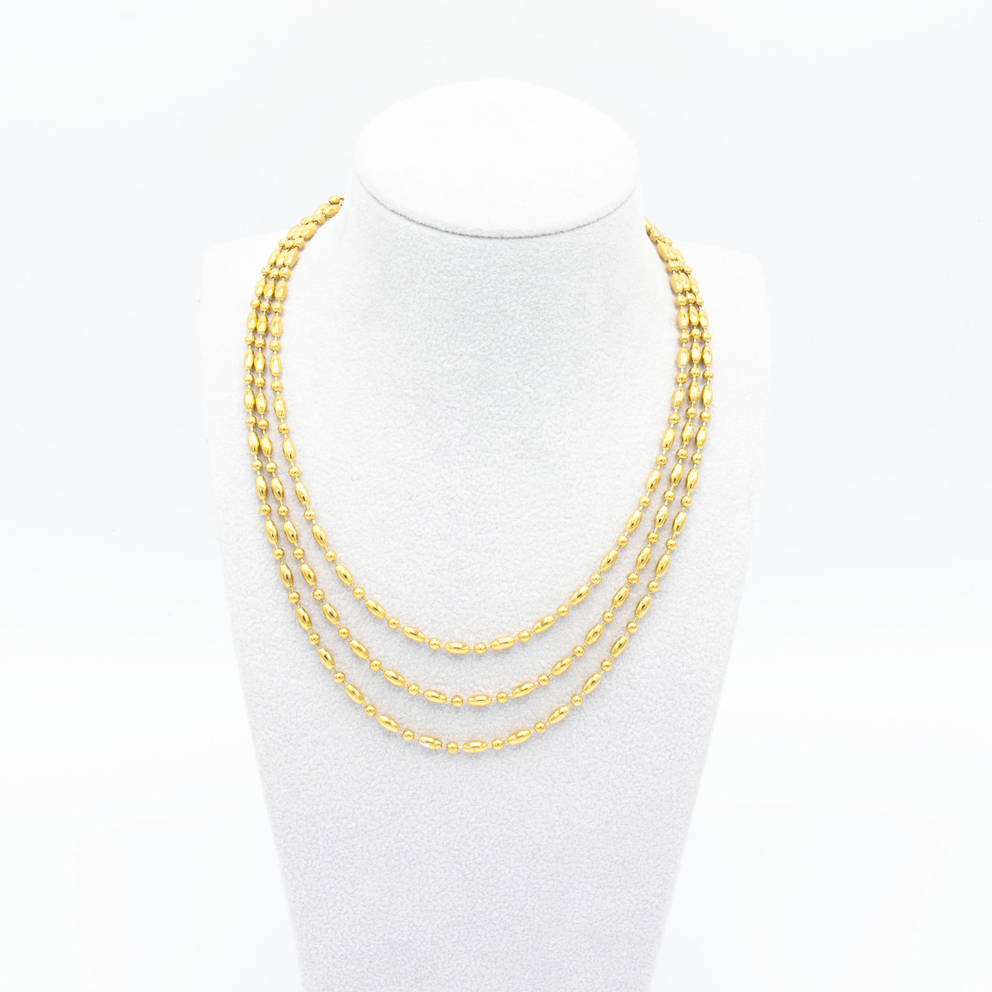 MONESSA Collier Edelstahl 3-Strang Magnetverschluß