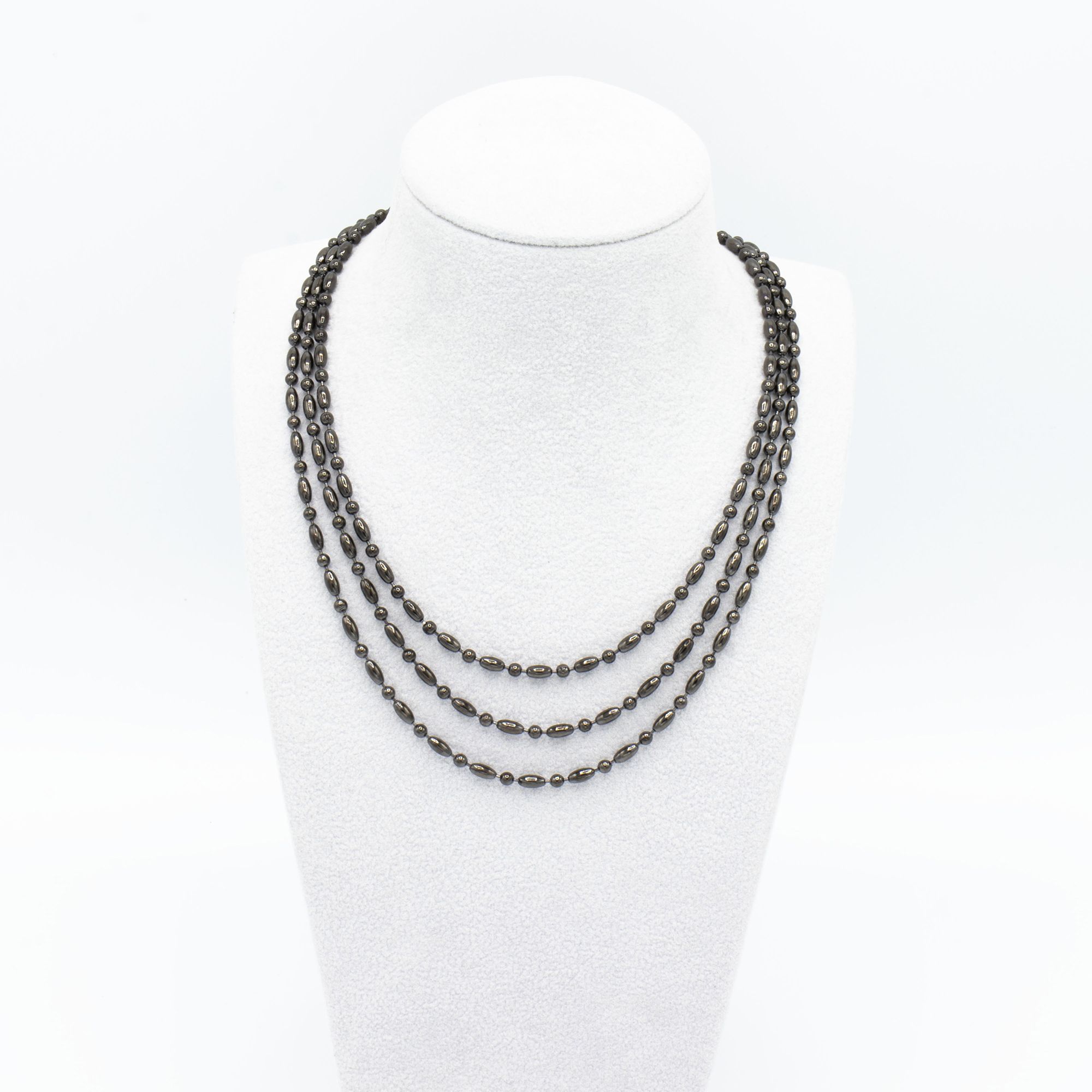 MONESSA Collier Edelstahl 3-Strang Magnetverschluß