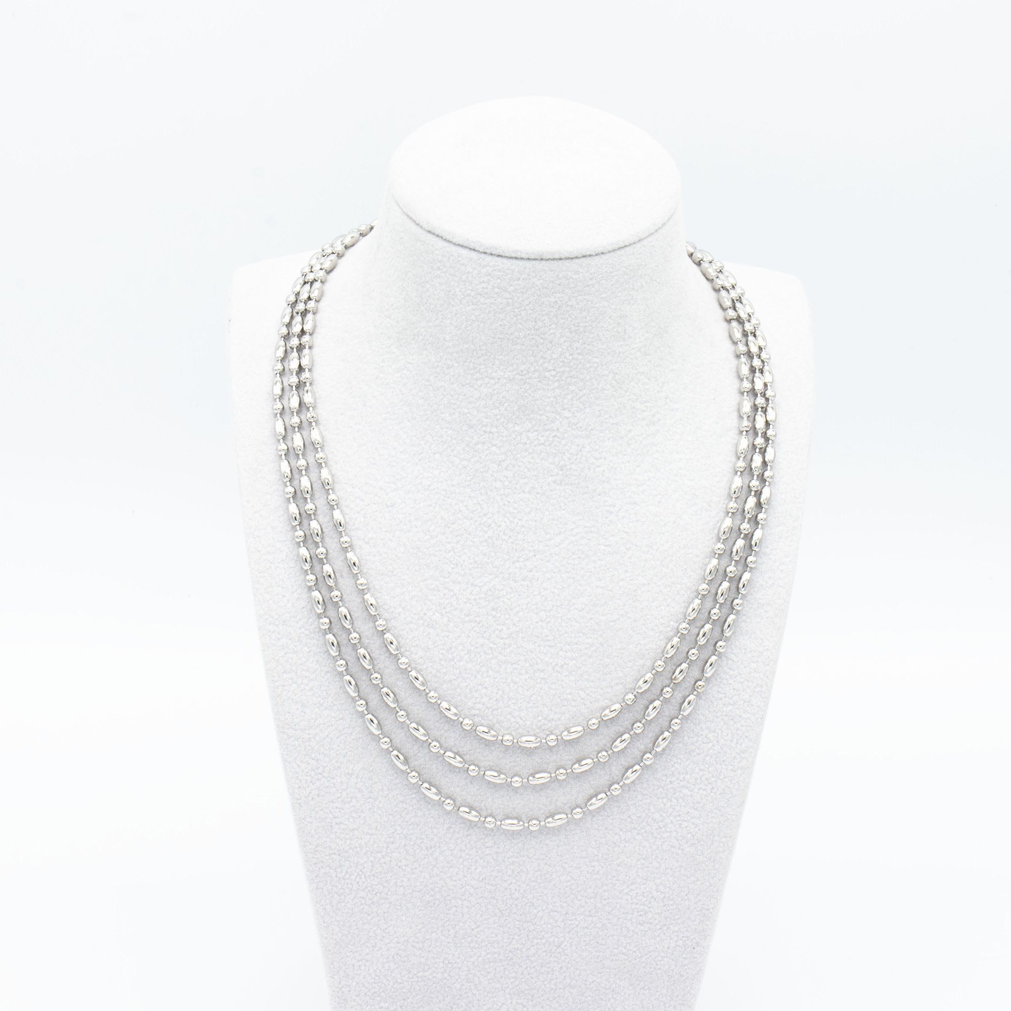 MONESSA Collier Edelstahl 3-Strang Magnetverschluß