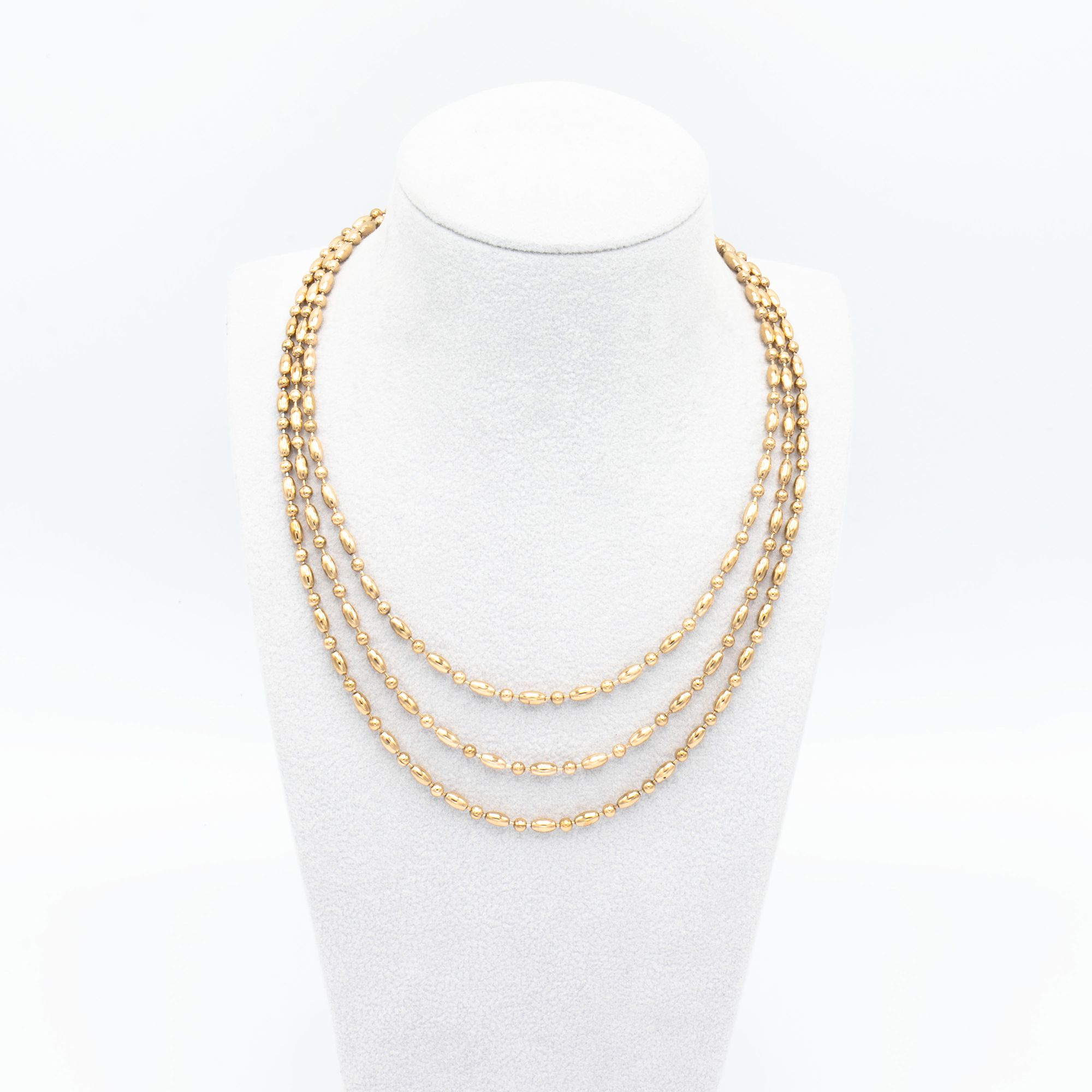 MONESSA Collier Edelstahl 3-Strang Magnetverschluß