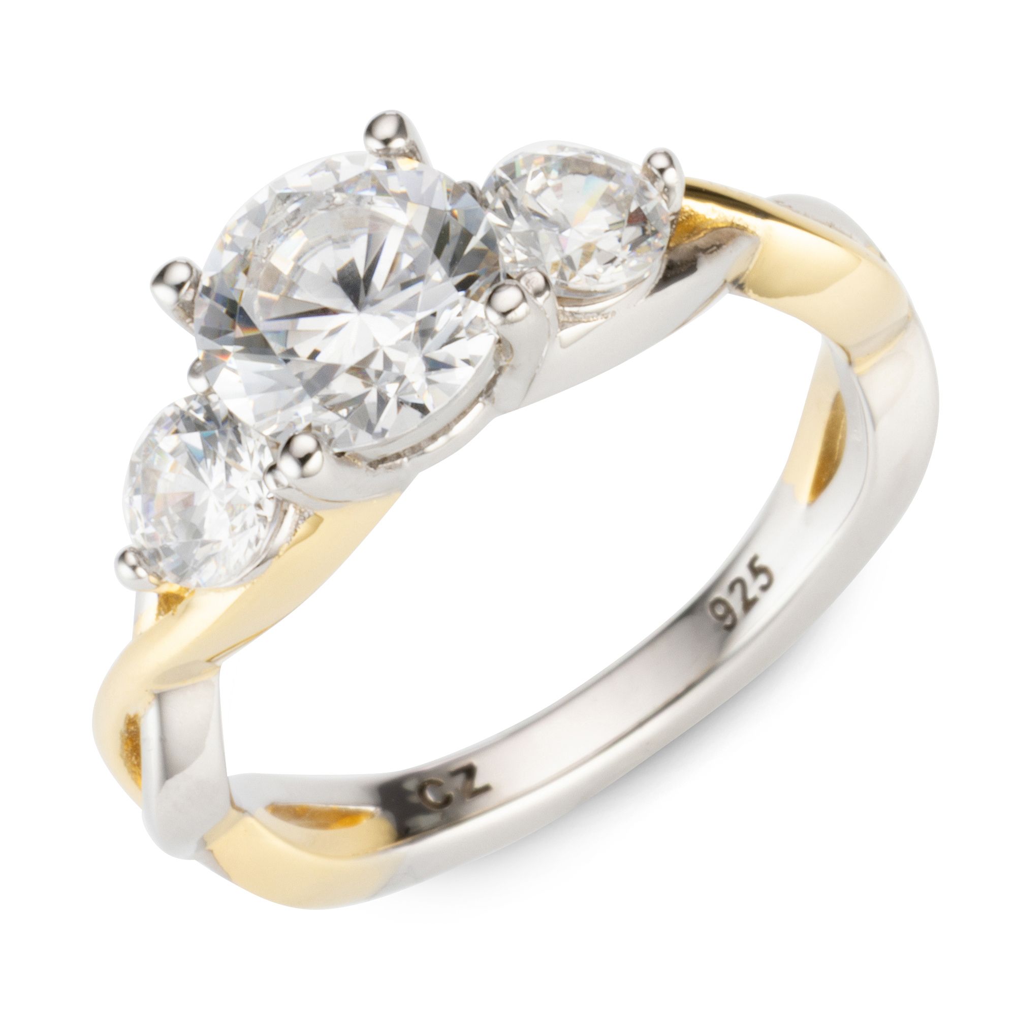 DIAMONIQUE® Ring = 2,06ct Brillantschliff Silber 925