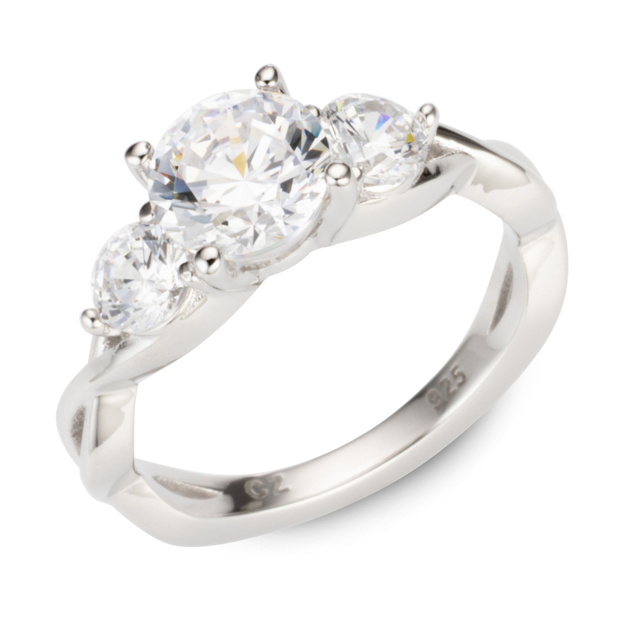 DIAMONIQUE® Ring = 2,06ct Brillantschliff Silber 925
