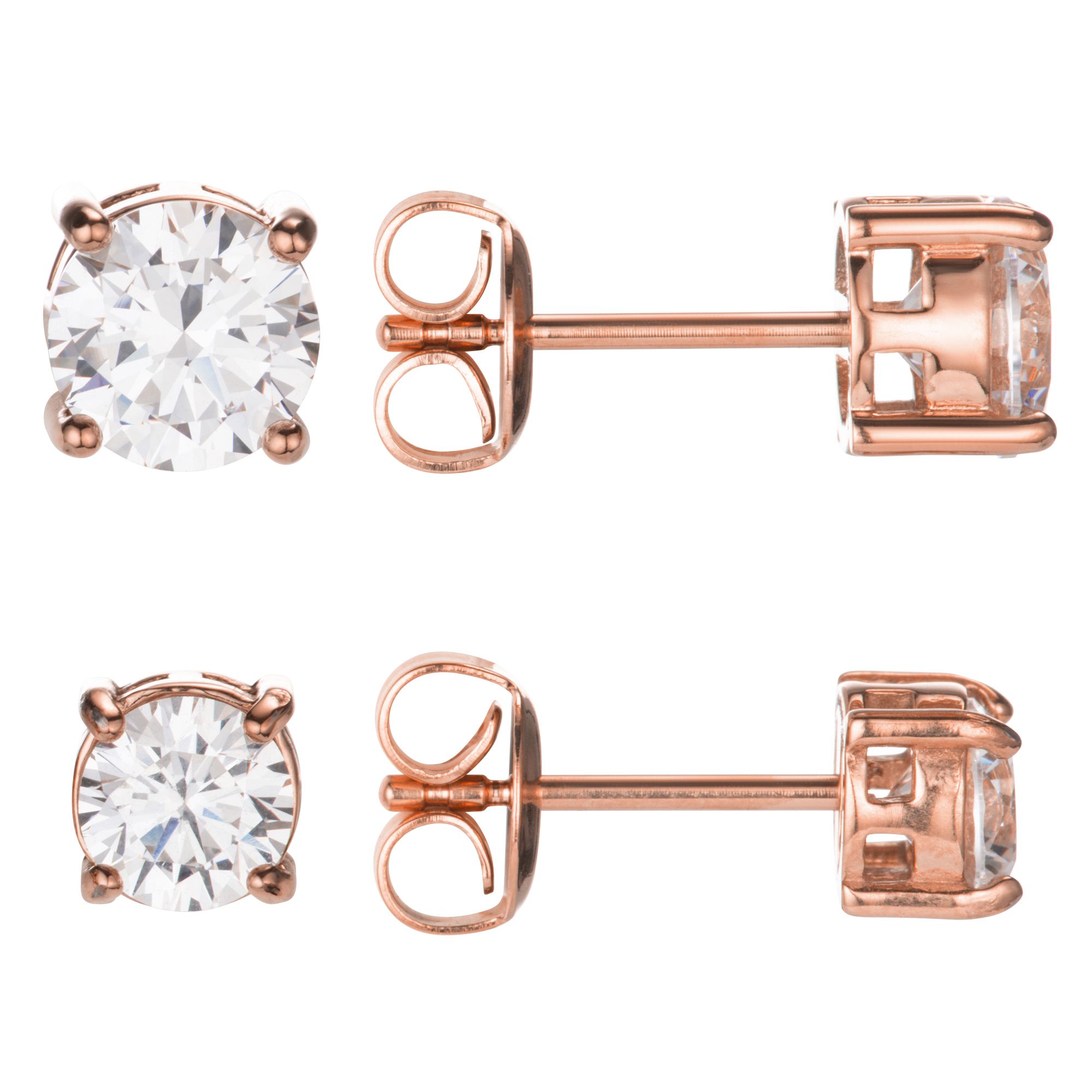 DIAMONIQUE® 2tlg. Ohrstecker Set = 3,00ct Brillantschliff Edelstahl