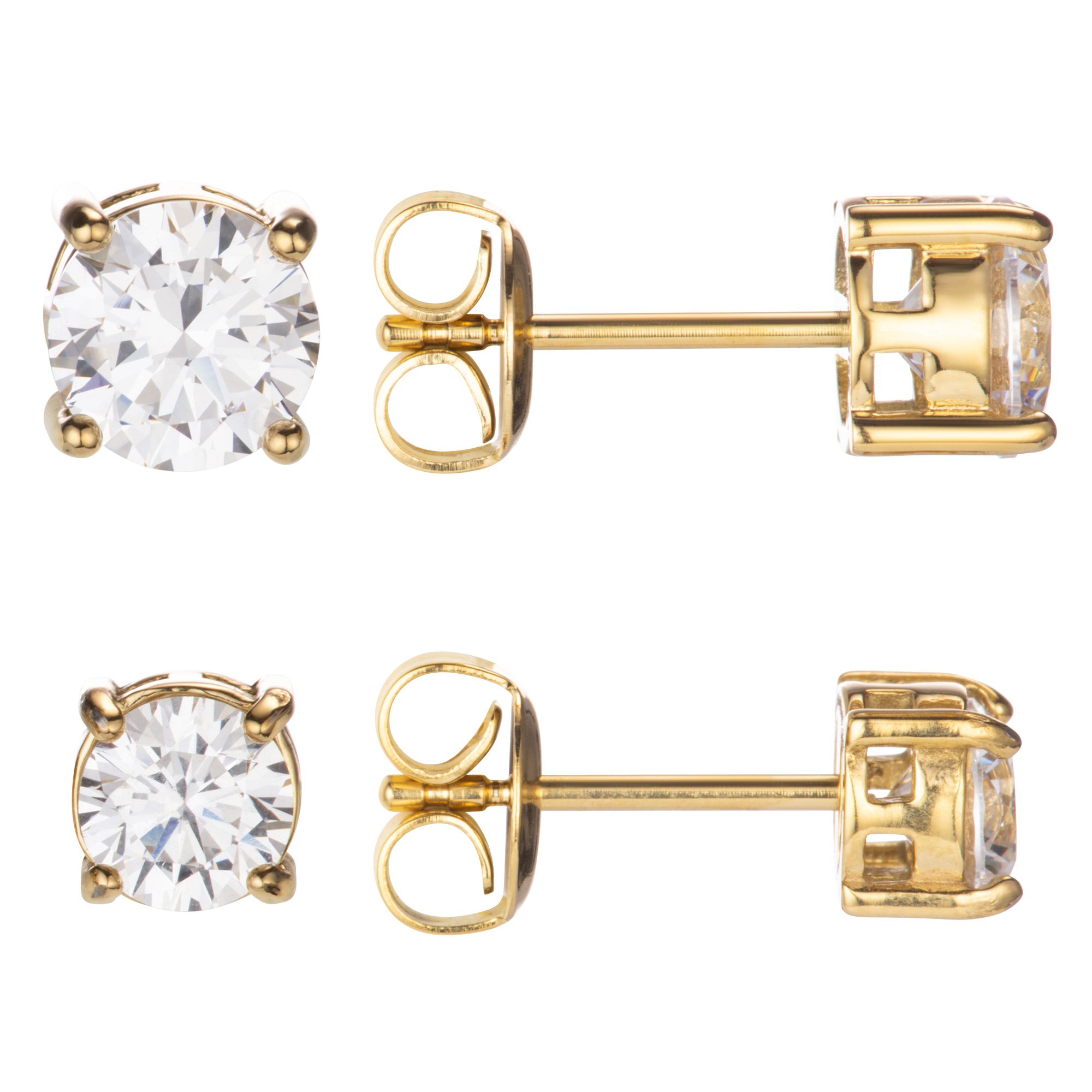 DIAMONIQUE® 2tlg. Ohrstecker Set = 3,00ct Brillantschliff Edelstahl