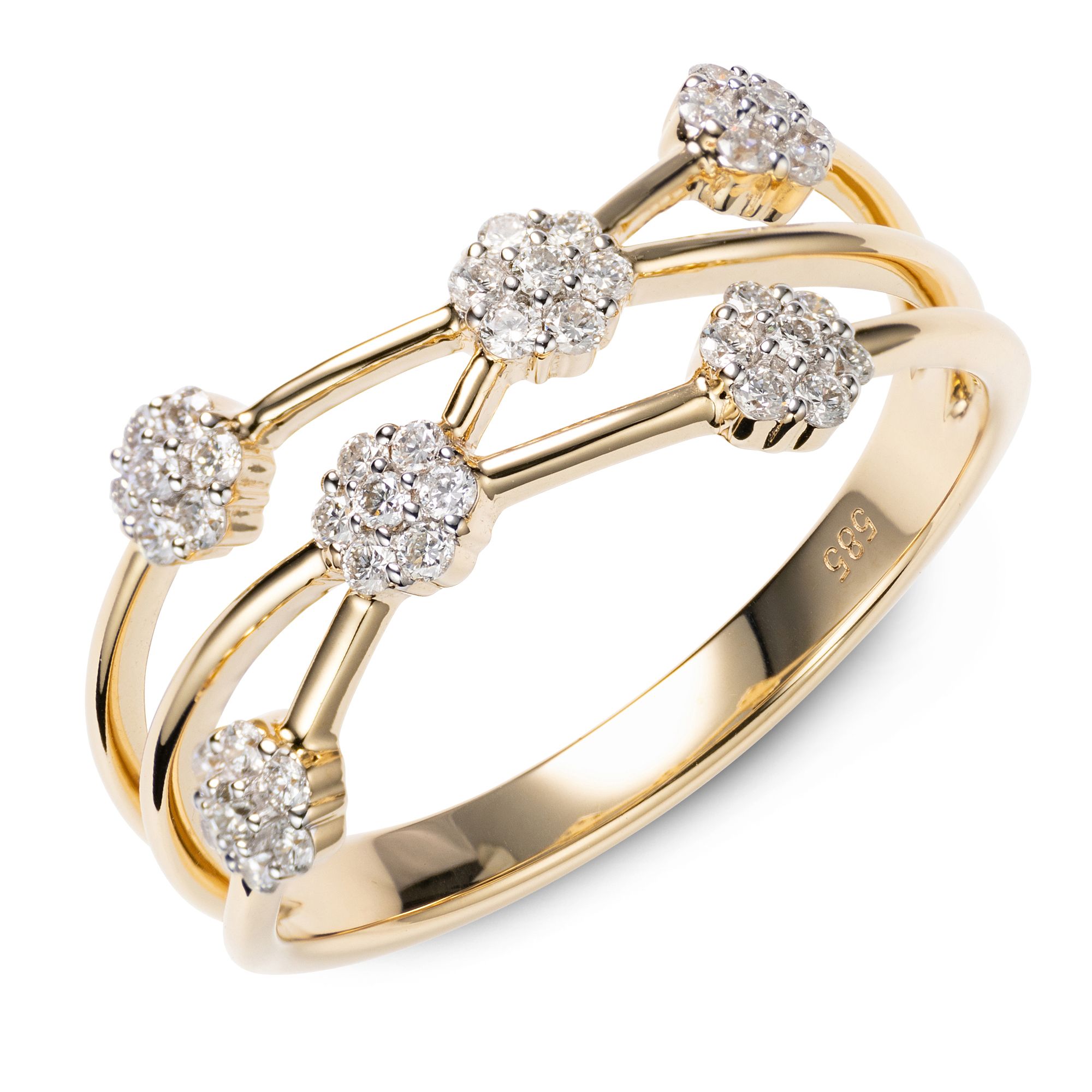 DIAMOUR Ring 42 Brillanten zus. ca. 0,25ct Gold 585