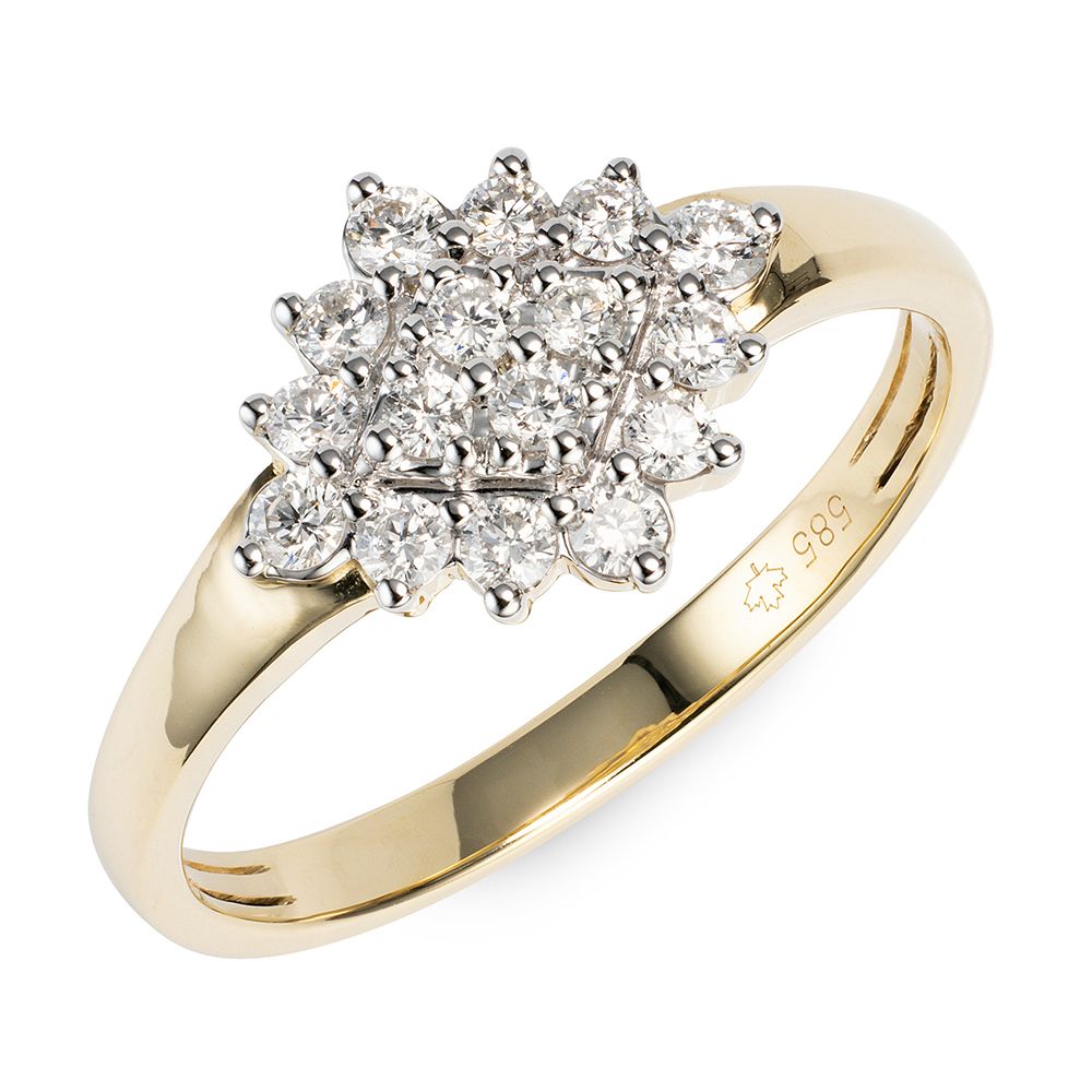 CANADIAN DIAMONDS Ring 16 Brillanten zus. ca. 0,33ct Gold 585