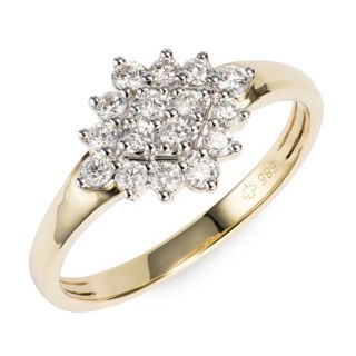 CANADIAN DIAMONDS Ring 16 Brillanten zus. ca. 0,33ct Gold 585
