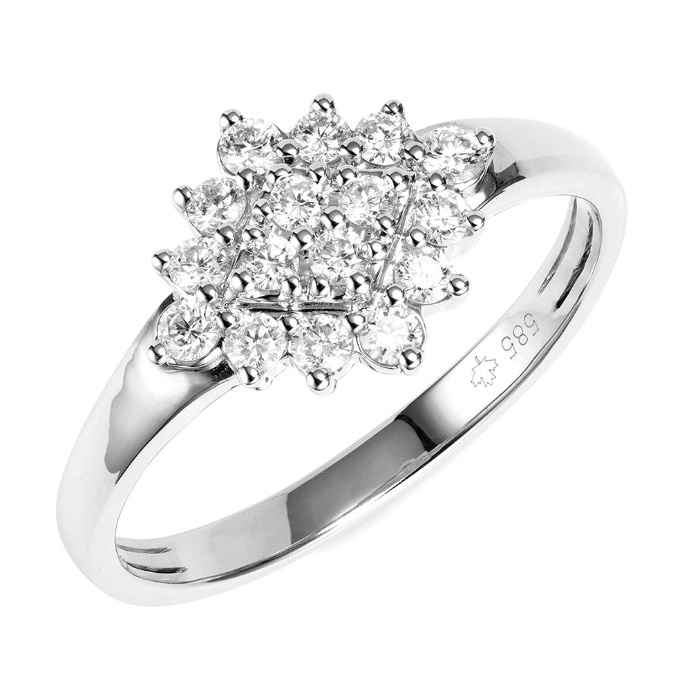CANADIAN DIAMONDS Ring 16 Brillanten zus. ca. 0,33ct Gold 585
