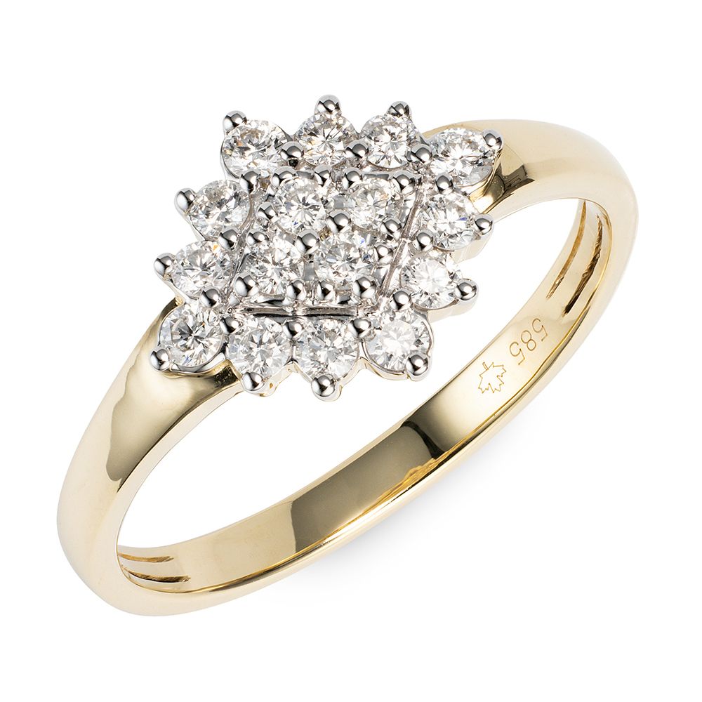 CANADIAN DIAMONDS Ring 16 Brillanten zus. ca. 0,33ct Gold 585