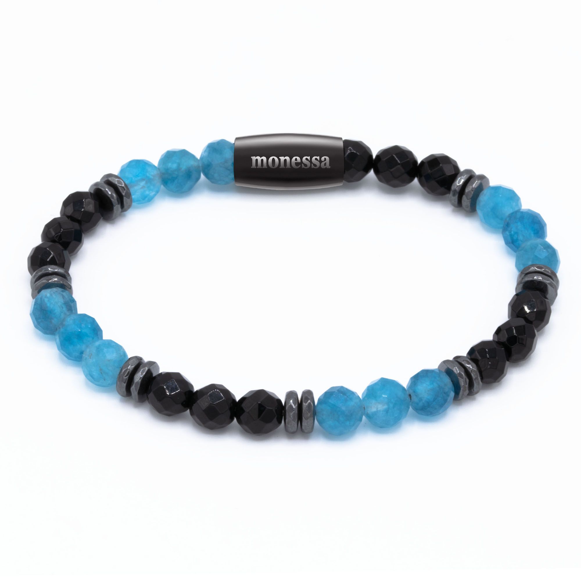 MONESSA Armband Edelsteine facettiert Edelstahl