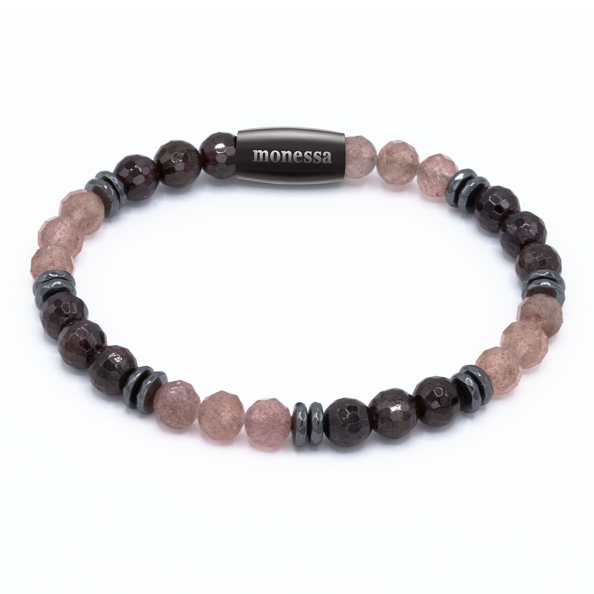 MONESSA Armband Edelsteine facettiert Edelstahl