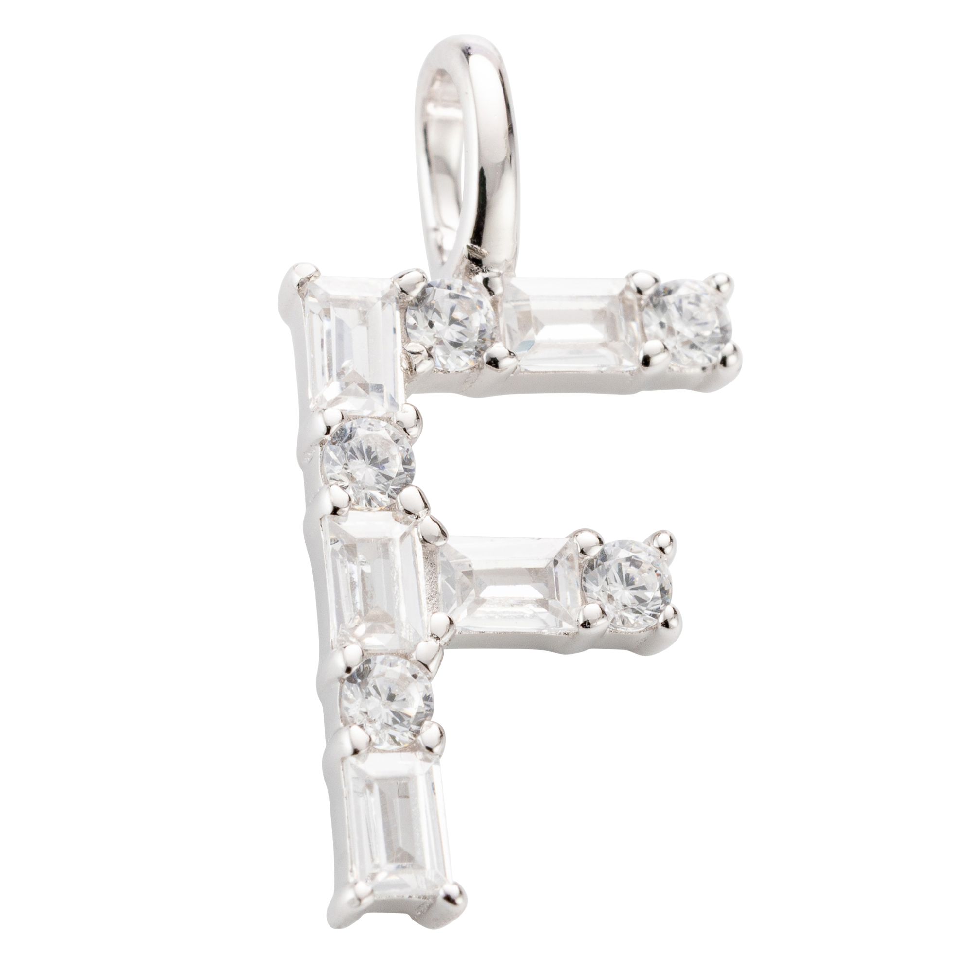 DIAMONIQUE® Buchstaben-Anhänger mind. = 0,33ct Brillantschliff Silber rhodiniert