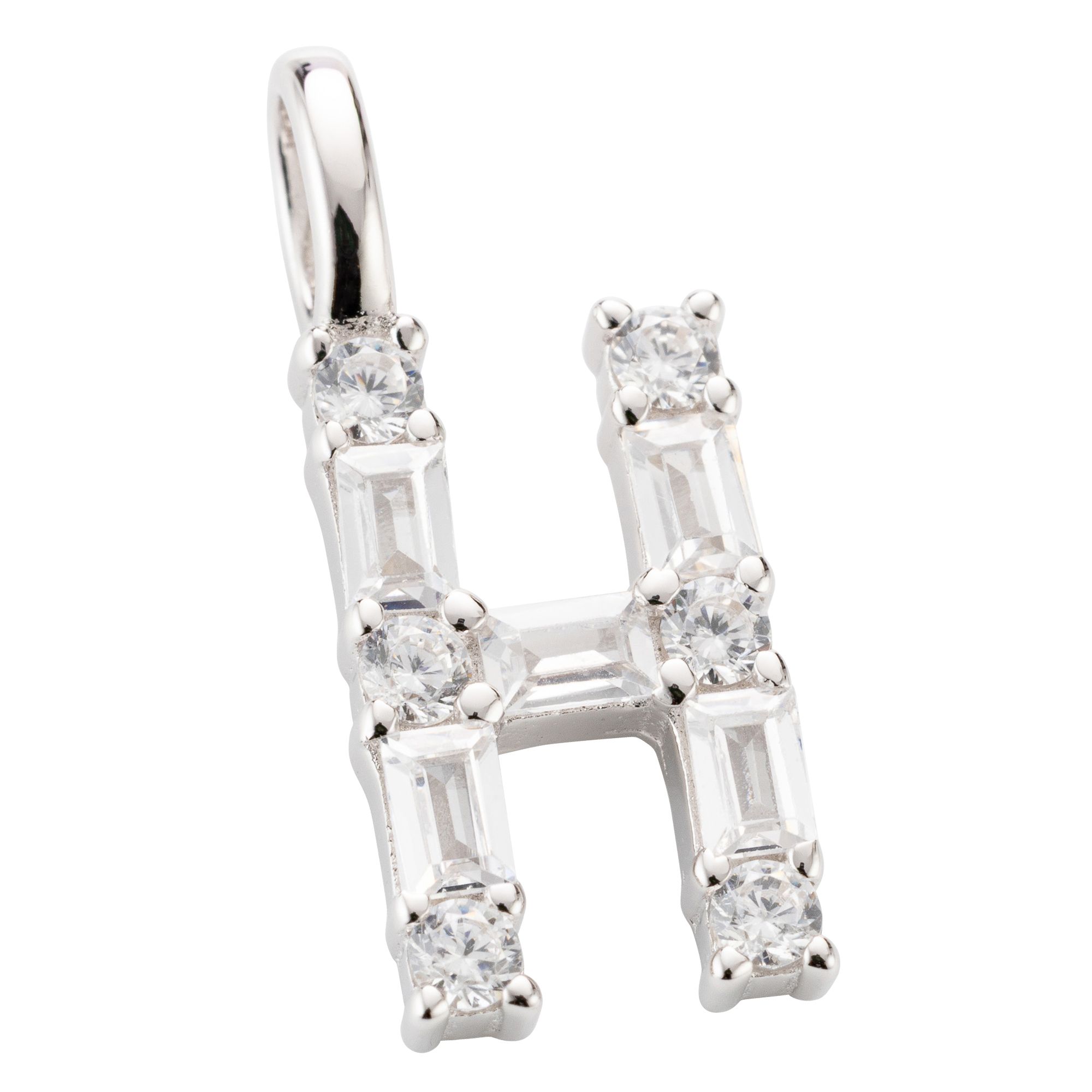 DIAMONIQUE® Buchstaben-Anhänger mind. = 0,33ct Brillantschliff Silber rhodiniert