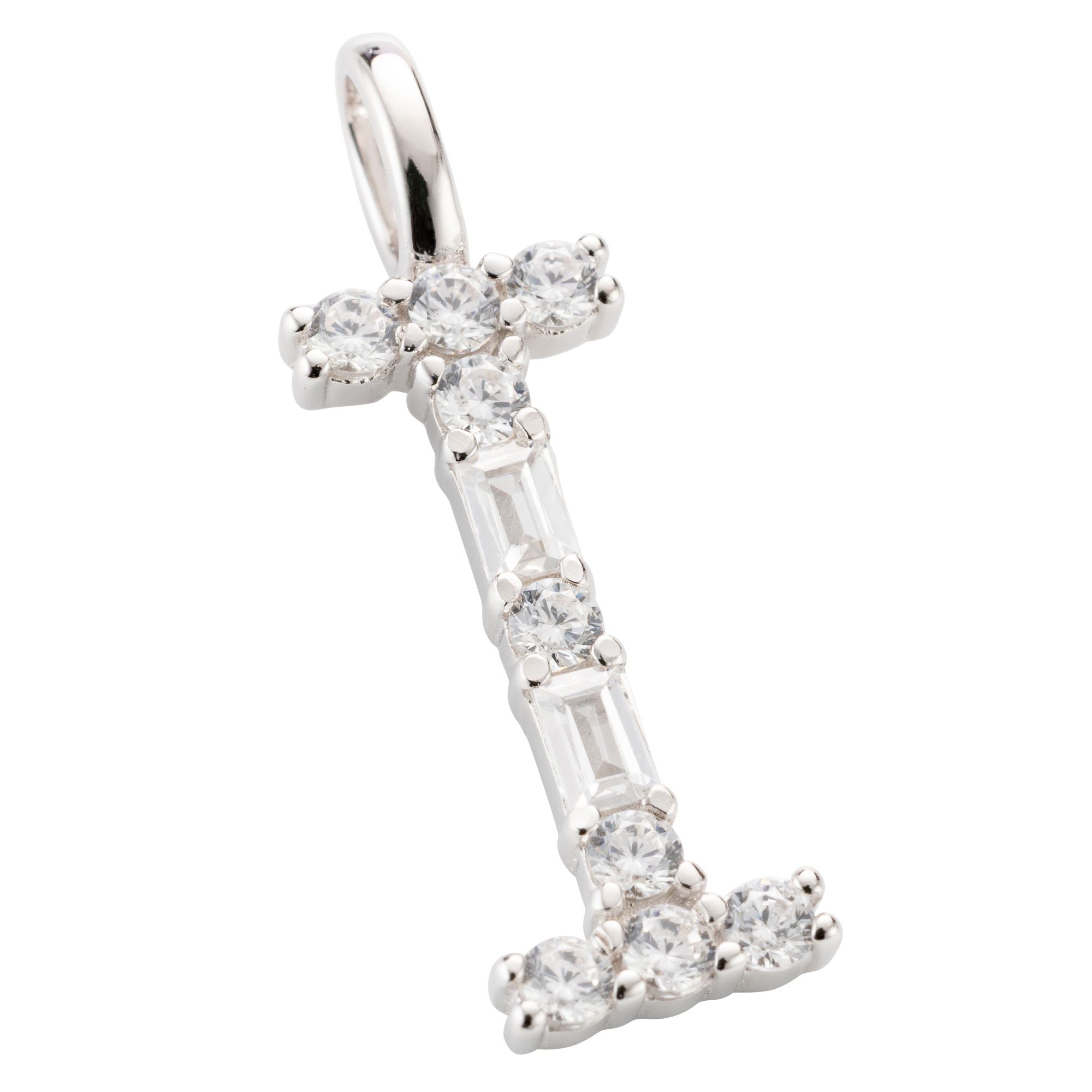 DIAMONIQUE® Buchstaben-Anhänger mind. = 0,33ct Brillantschliff Silber rhodiniert