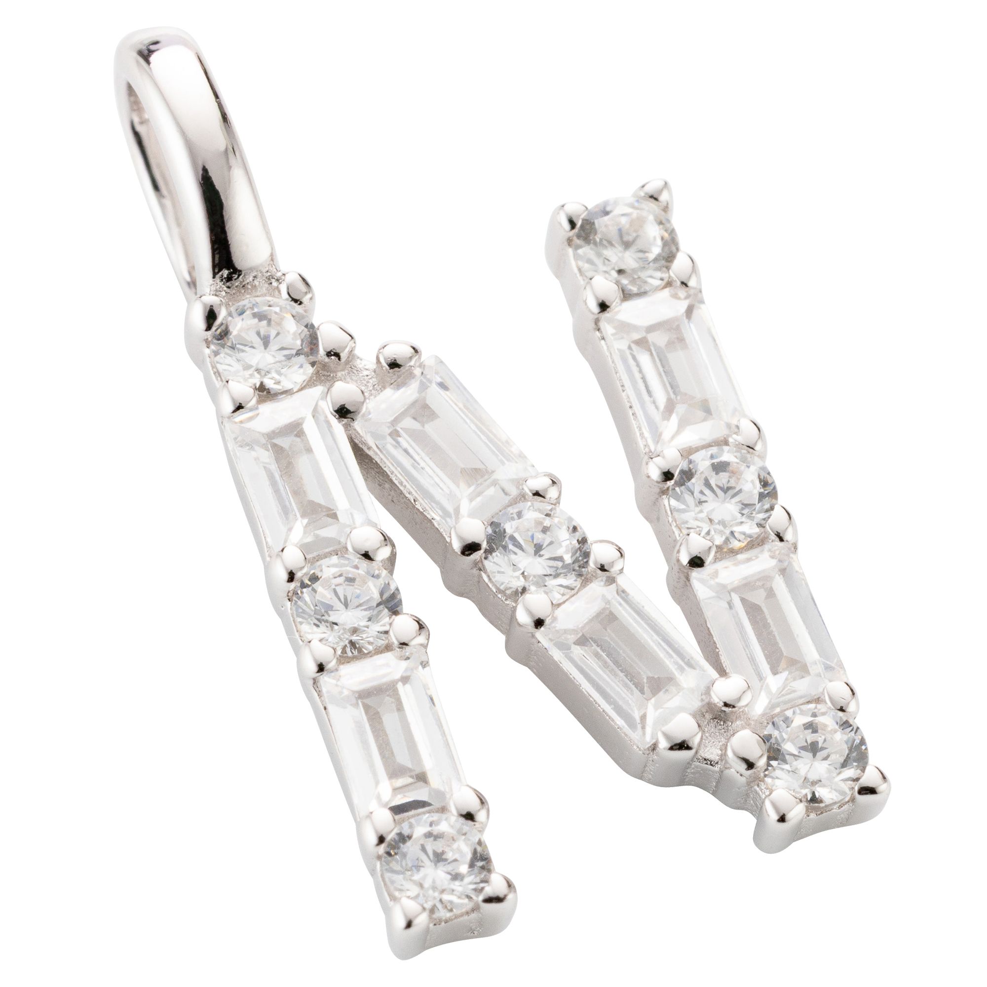 DIAMONIQUE® Buchstaben-Anhänger mind. = 0,33ct Brillantschliff Silber rhodiniert