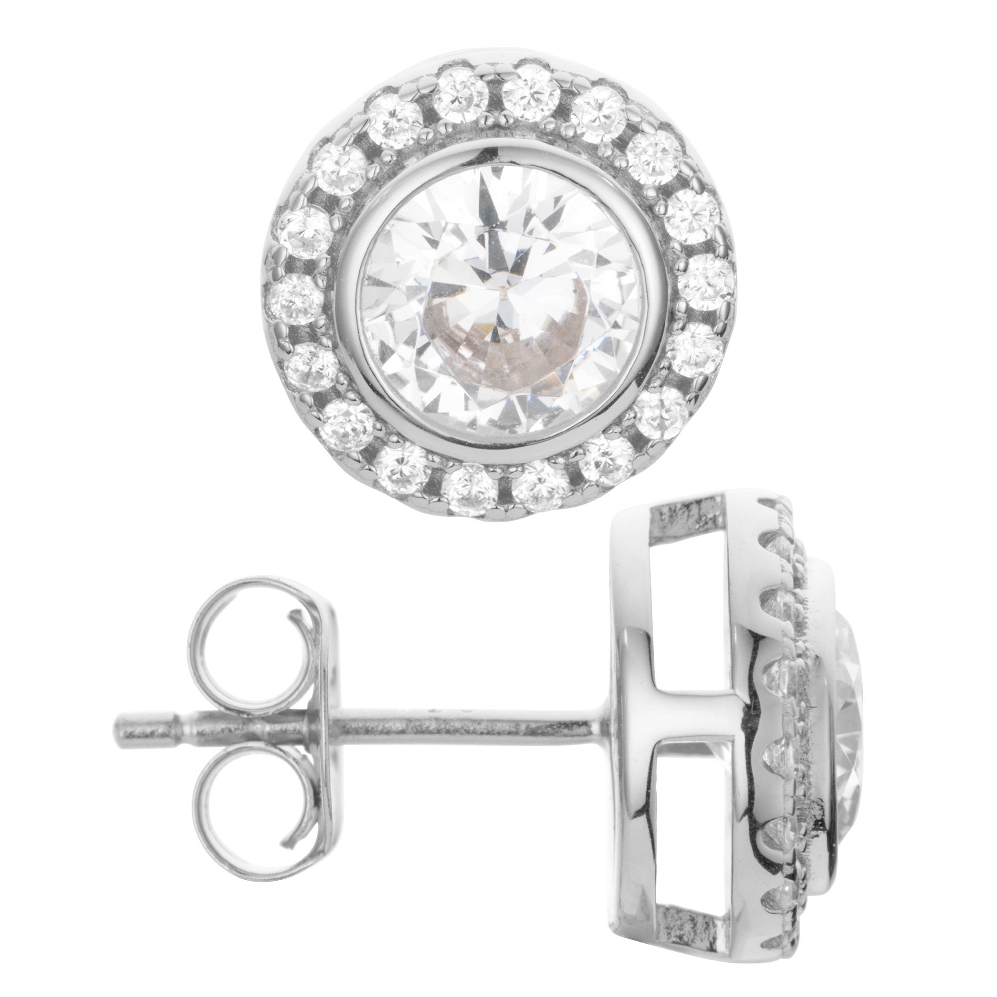 DIAMONIQUE® Ohrstecker = 2,16ct Brillantschliff Silber 925