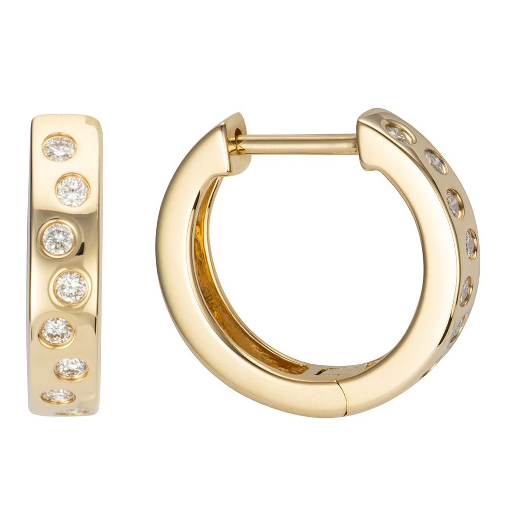 CANADIAN DIAMONDS Creolen 16 Brillanten zus. ca. 0,15ct Gold 585