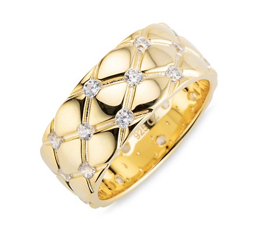 DIAMONIQUE® Ring = 0,72ct Brillantschliff Silber vergoldet