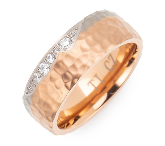 DIAMONIQUE® TITAN Ring = 0,10ct bicolor