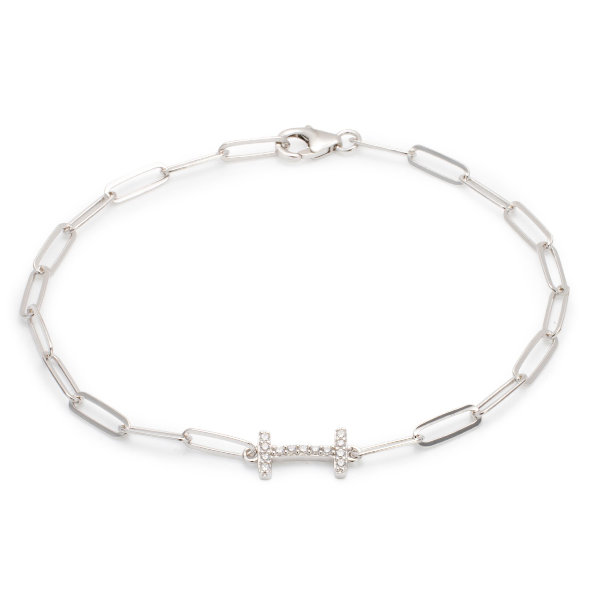 DIAMONIQUE® Armband mind. = 0,10ct Brillantschliff Silber rhodiniert