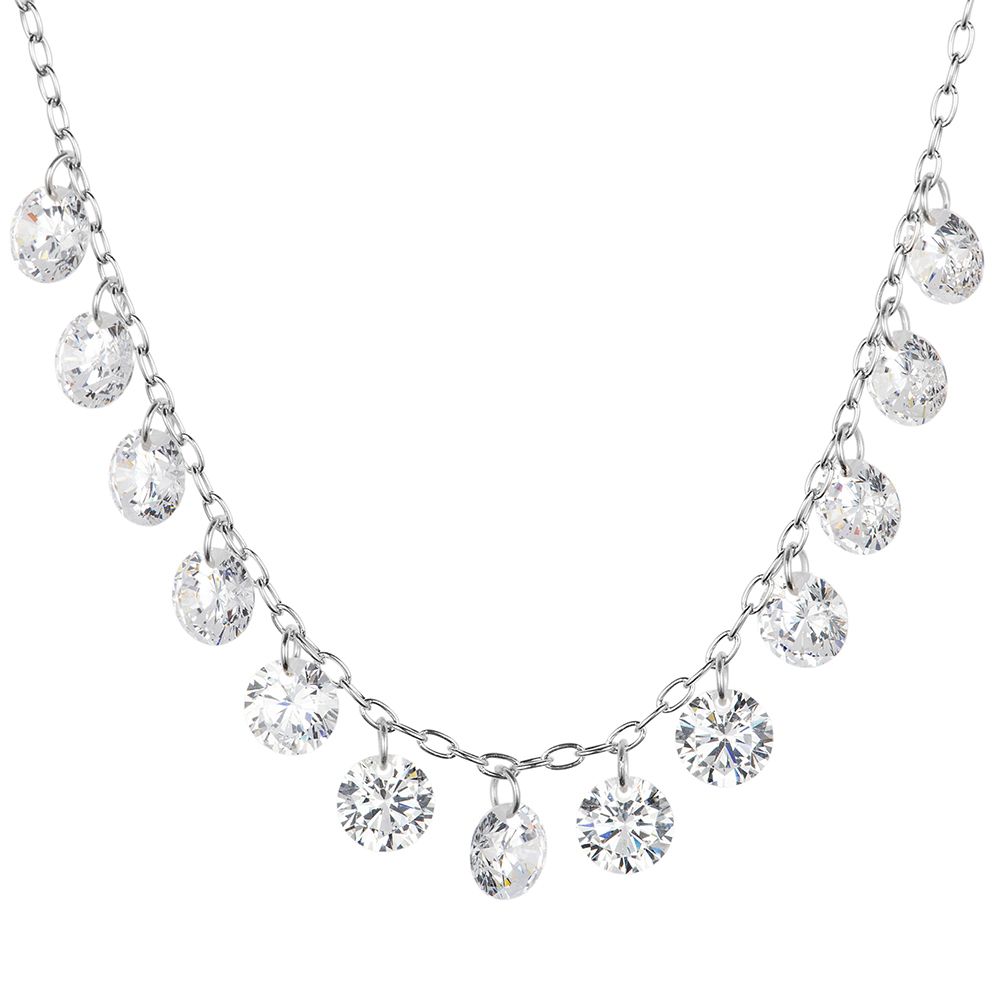 DIAMONIQUE® Collier = 11,70ct Brillantschliff Silber rhodiniert