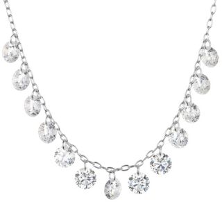 DIAMONIQUE® Collier = 11,70ct Brillantschliff Silber rhodiniert