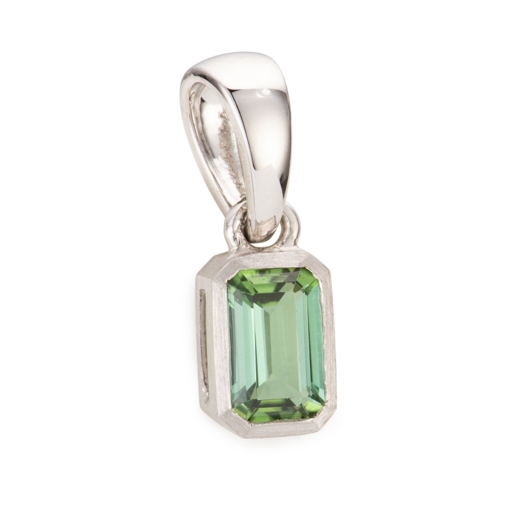 PLATINITY Anhänger 1 Turmalin ca. 0,30ct Smaragdschliff Platin 950