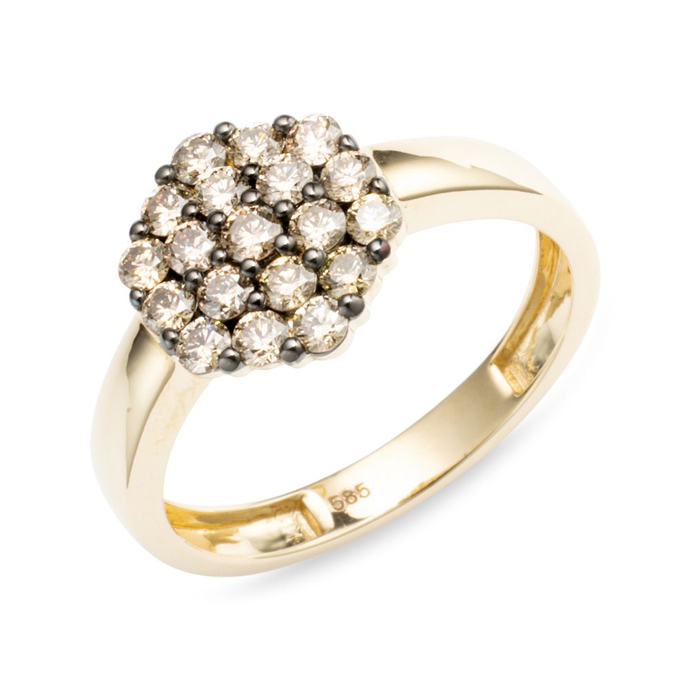 DIAMOUR Ring 19 Brillanten zus. ca. 0,70ct Gold 585