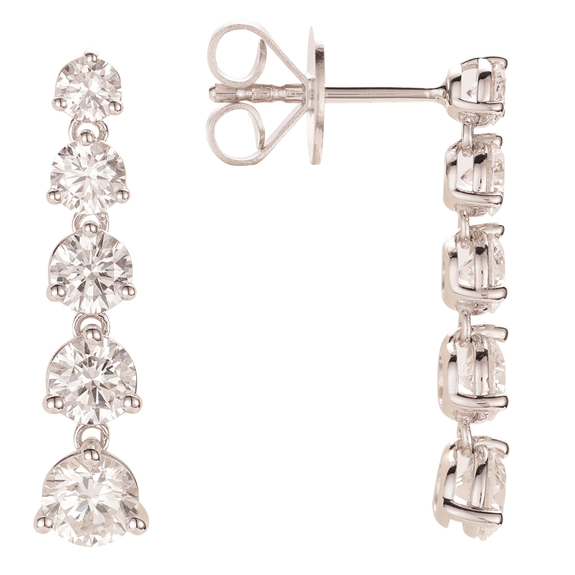 THOMAS & SOHN Lab Grown Brillanten ca. 2,06ct Ohrhänger Silber Palladio