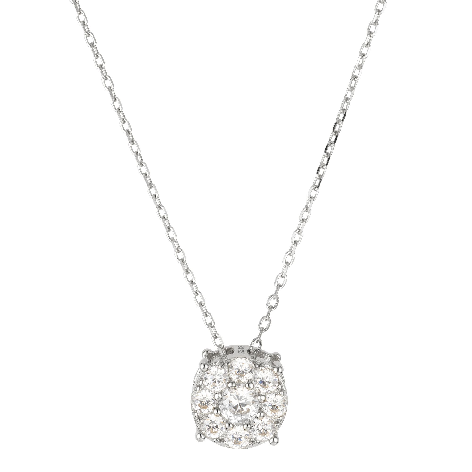 DIAMONIQUE® Anhänger mit Kette = 0,65ct Brillantschliff Silber 925