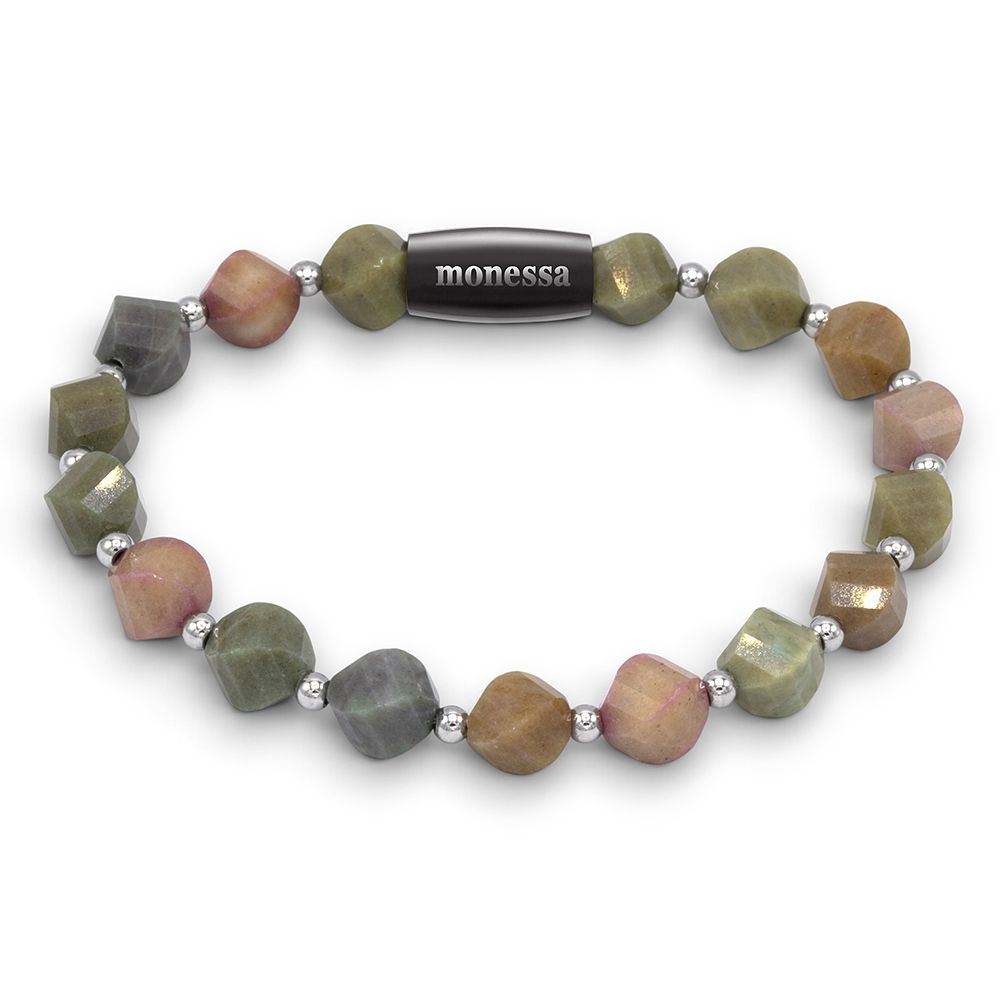 MONESSA Armband Edelsteine Magnetverschluss Edelstahl