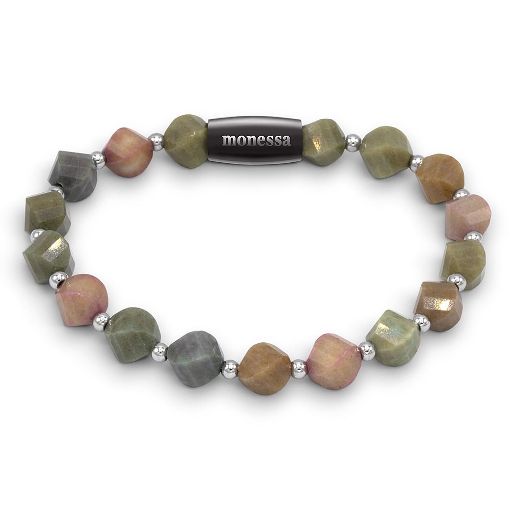 MONESSA Armband Edelsteine Magnetverschluss Edelstahl