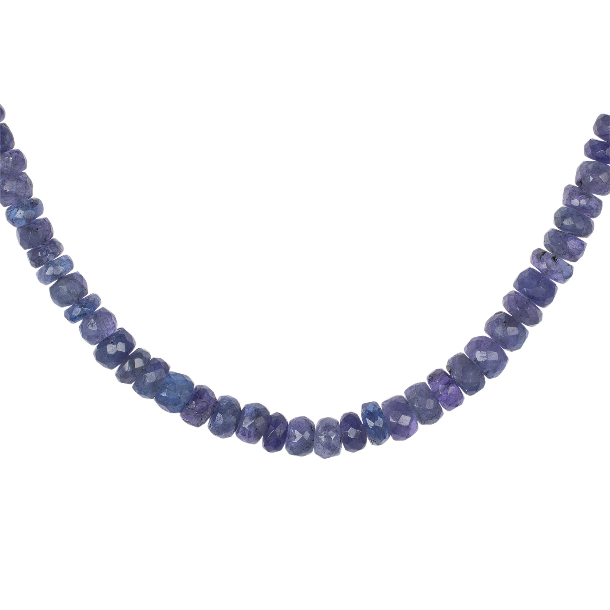 THOMAS & SOHN Tansanit zus. ca. 90,00ct Collier Silber vergoldet