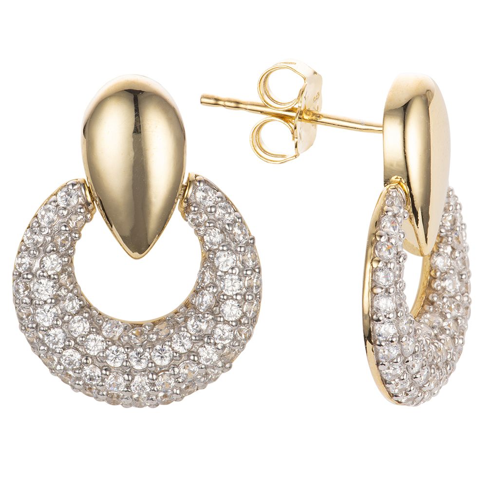 DIAMONIQUE® Ohrstecker = 1,12ct Brillantschliff Silber vergoldet