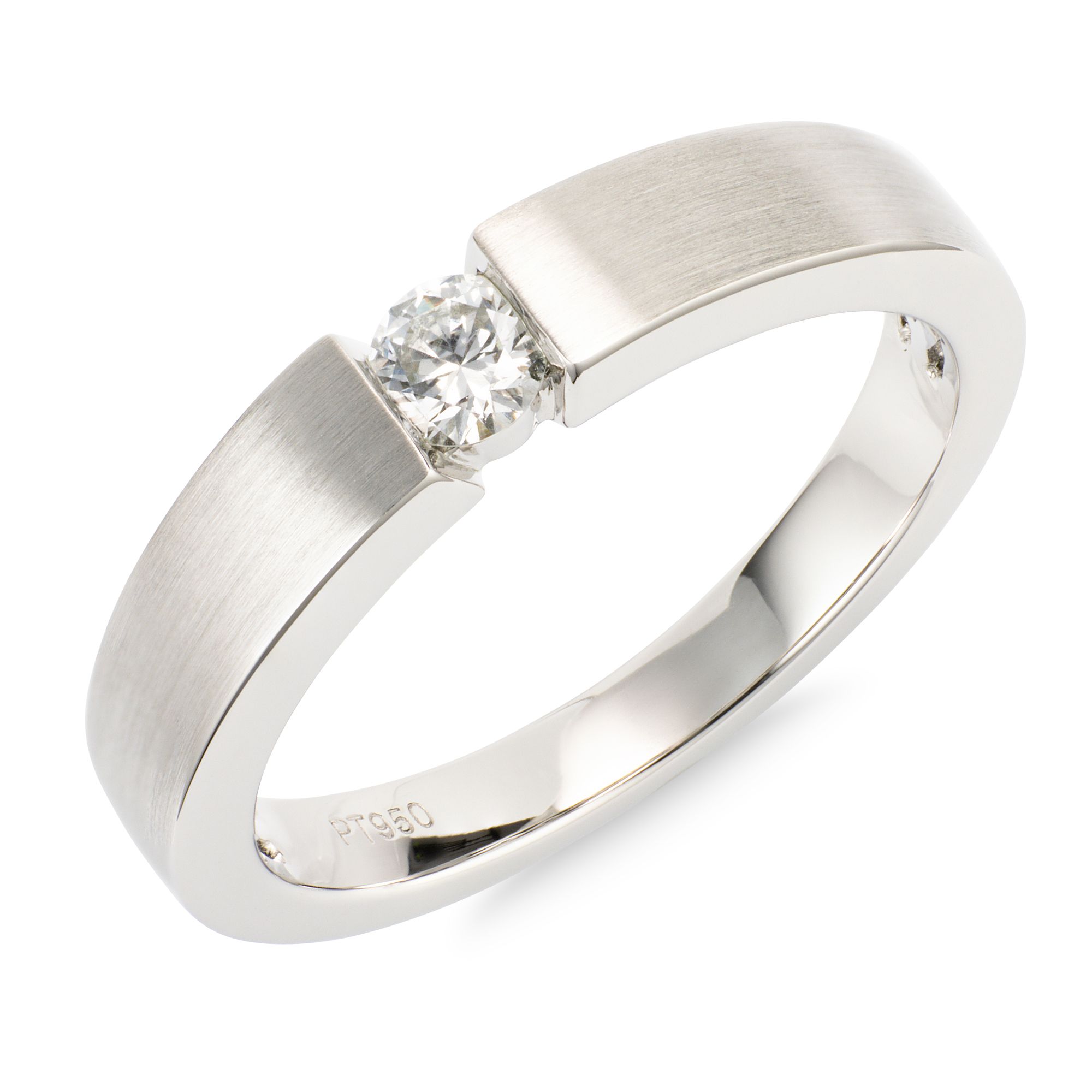 PLATINITY Solitär-Ring 1 Brillant ca.0,17ct Hochfeines Weiß/SI Platin 950