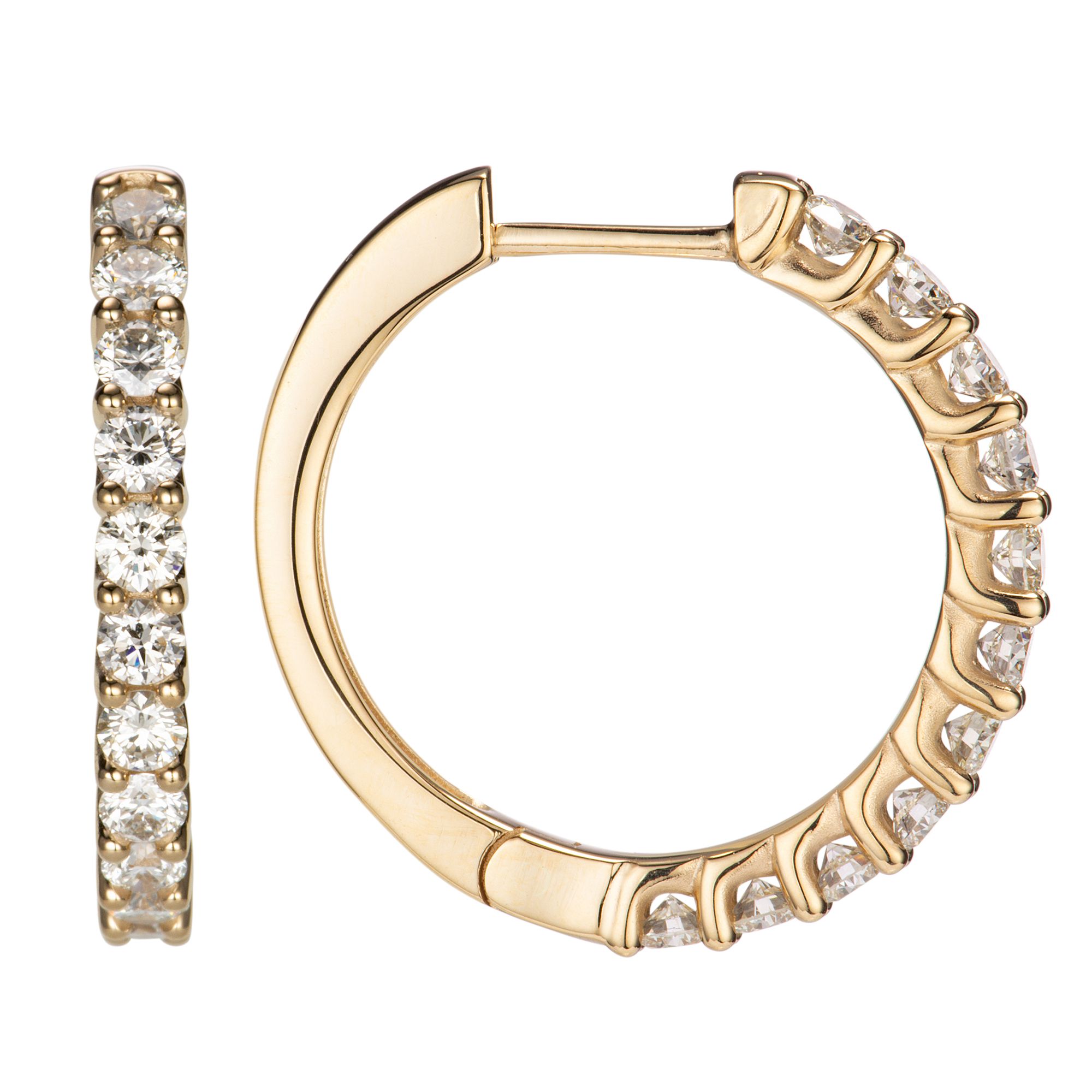 DIAMOUR Creolen 22 Brillanten 1,00ct Weiß/Lupenrein Gold 585