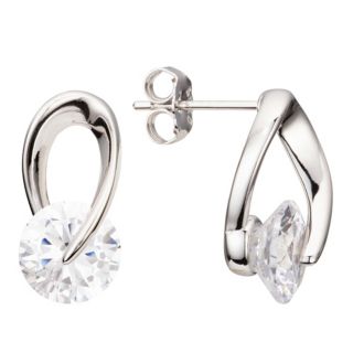 DIAMONIQUE® Ohrstecker = 1,00ct Brillantschliff Silber rhodiniert