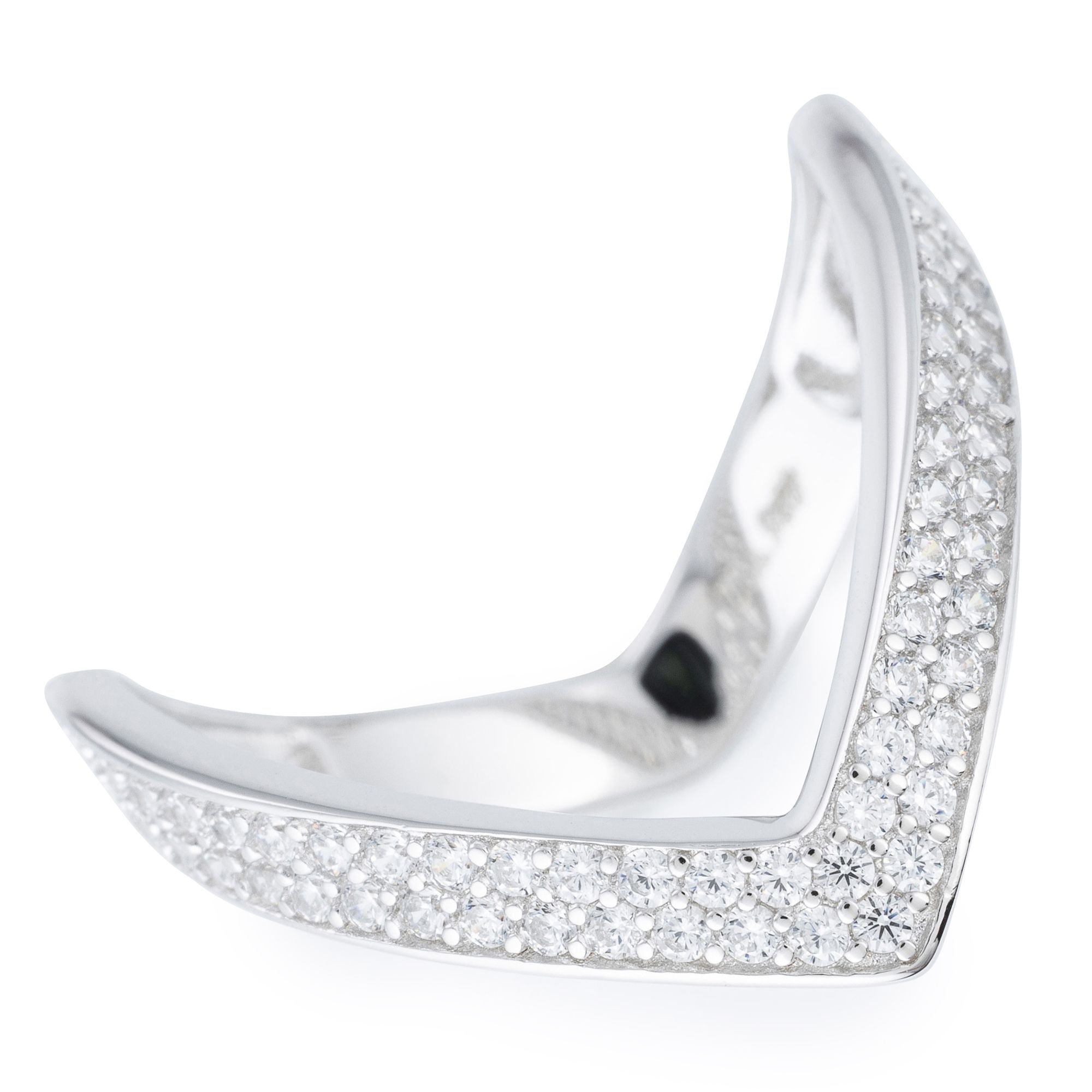 DIAMONIQUE® Ring = 0,58ct Brillantschliff Silber rhodiniert