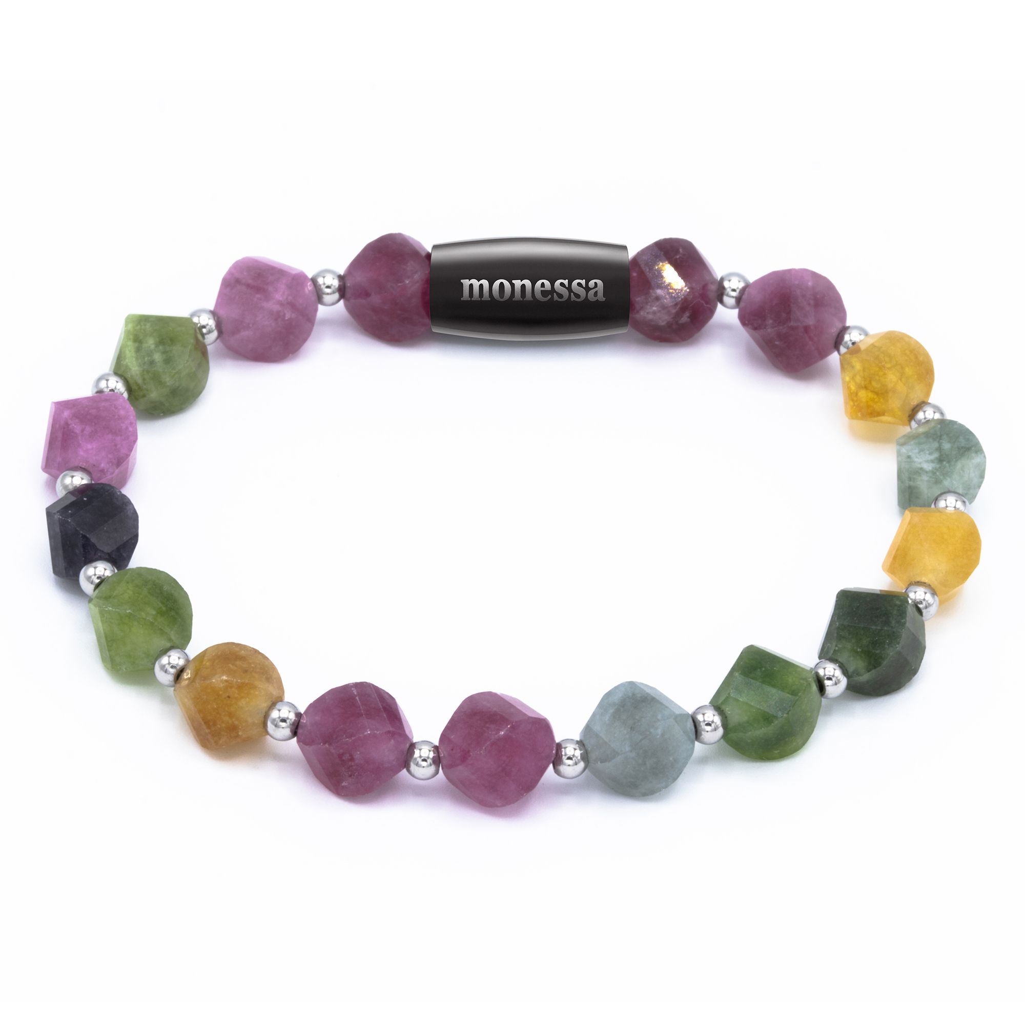 MONESSA Armband Edelsteine Edelstahl Magnetverschluß