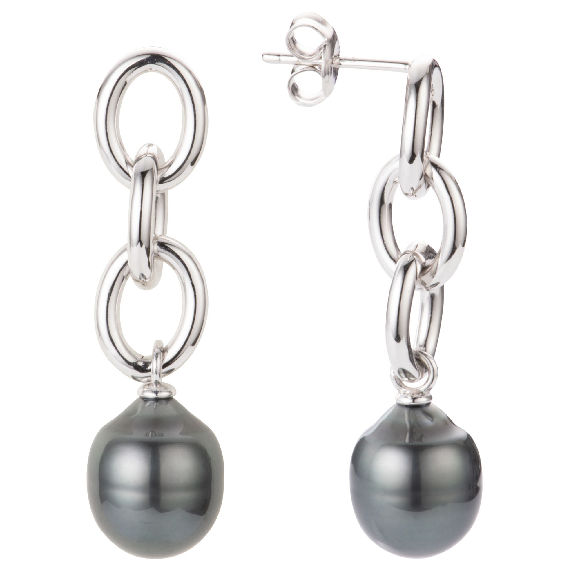 PERLEA Ohrhänger Tahitizuchtperlen 9-10mm Silber rhodiniert