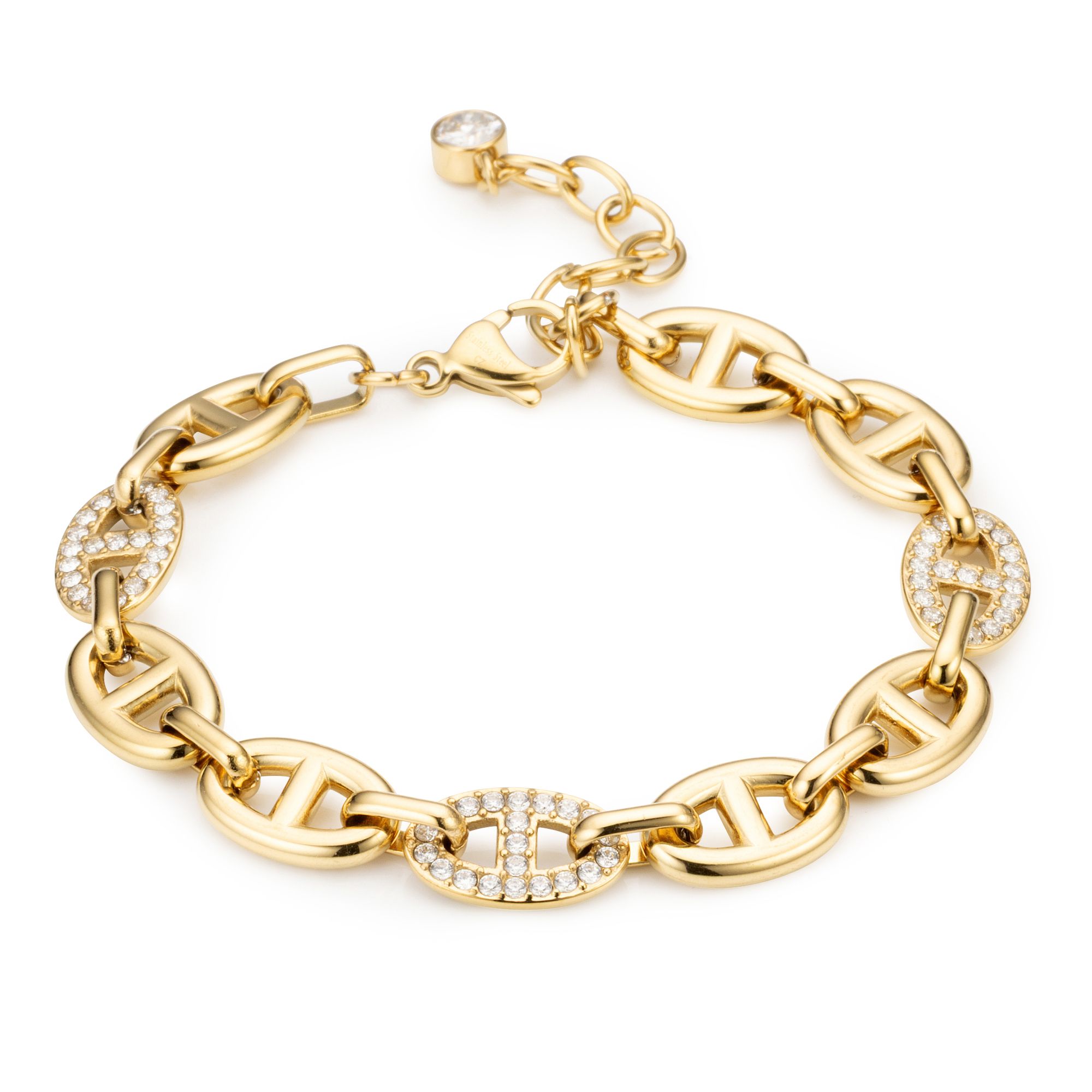 STEFFEN SCHRAUT Armband 64 Zirkonia Länge ca. 17+4cm Edelstahl