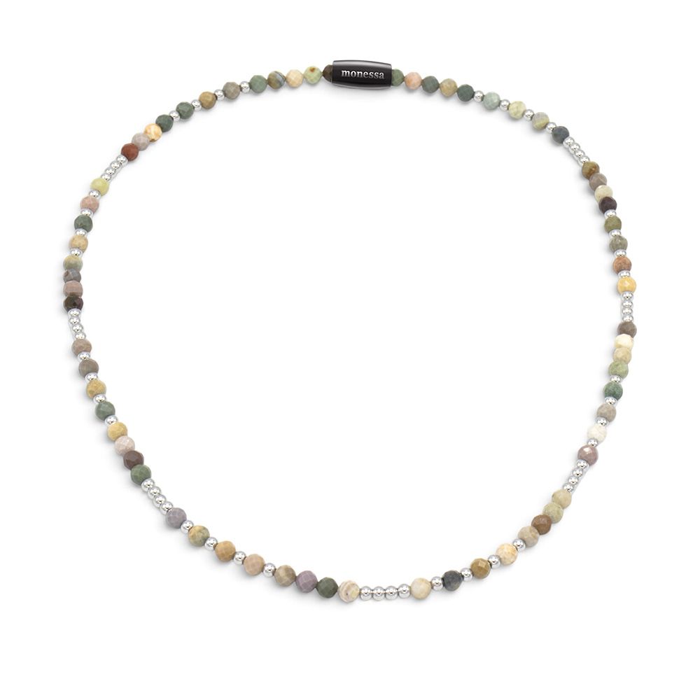 MONESSA Collier Edelsteine Magnetverschluss Edelstahl