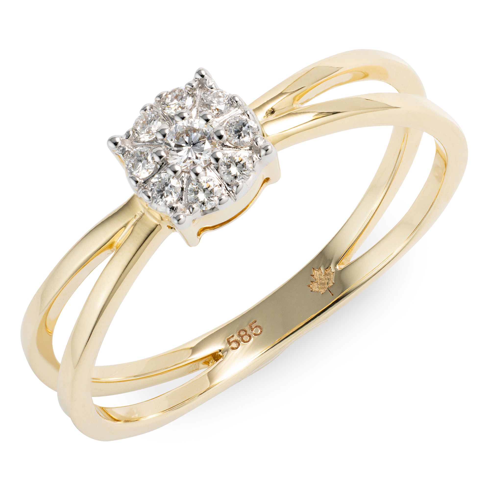 CANADIAN DIAMONDS Ring 9 Brillanten zus. ca. 0,12ct Gold 585