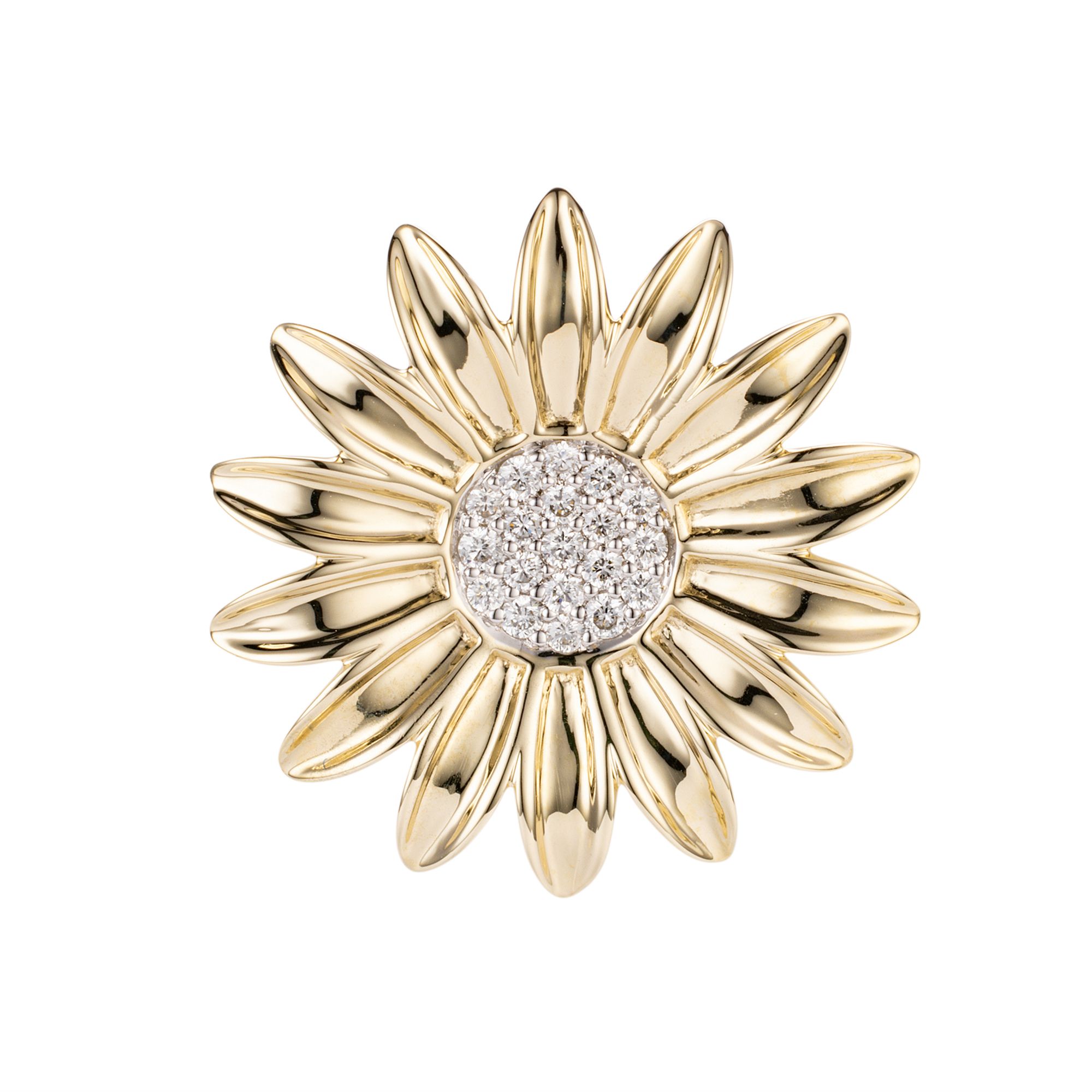 DIAMOUR Blumen-Anhänger 19 Brillanten zus. ca. 0,12ct Gold 375