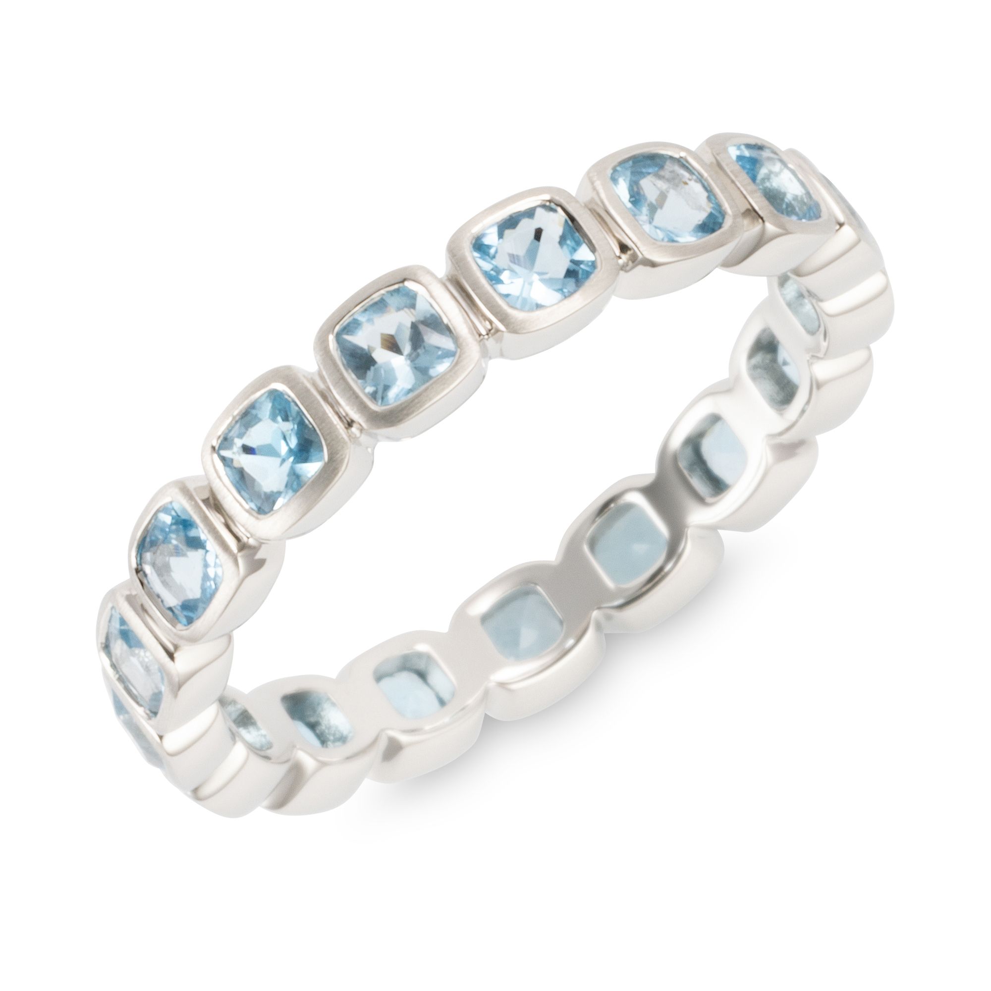 PLATINITY Eternity-Ring mind. 16 Blautopase zus. ca. 2,50ct Platin 950