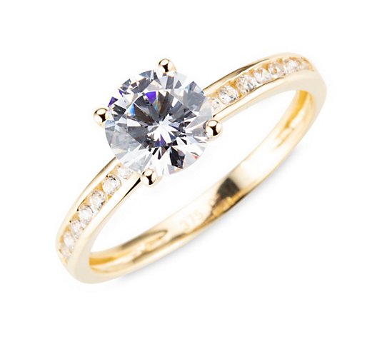 DIAMONIQUE® Ring = 1,24ct Brillantschliff Gold 375