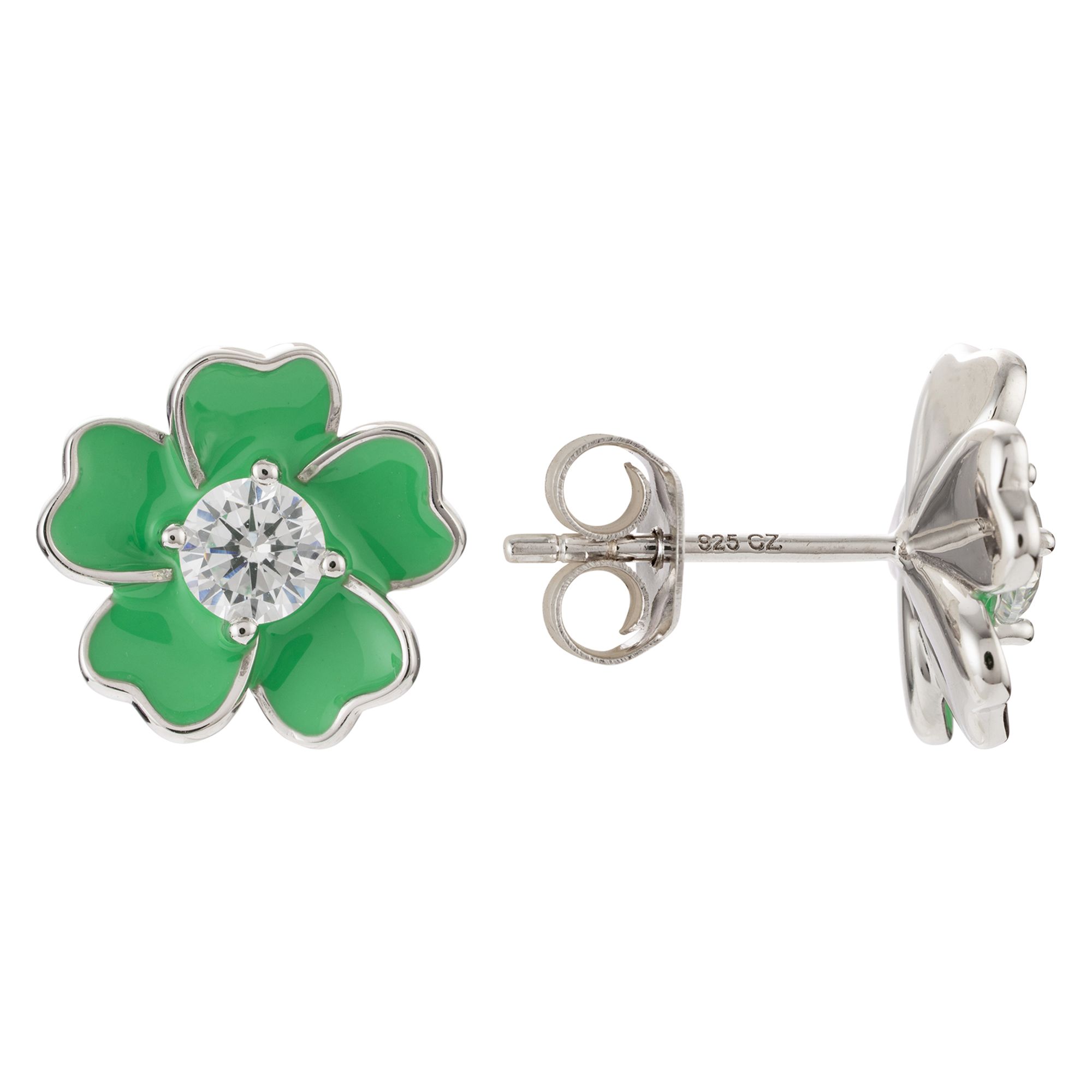 DIAMONIQUE® Ohrstecker = 0,50ct Brillantschliff Silber rhodiniert