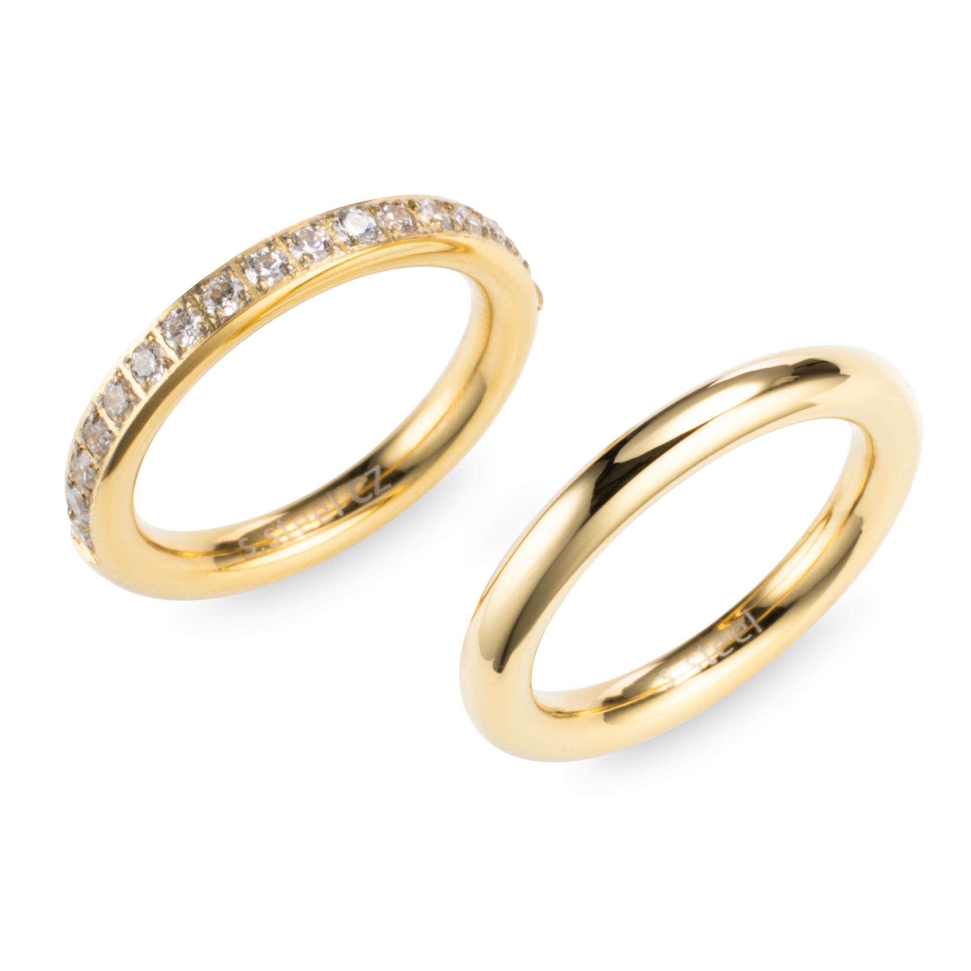 DIAMONIQUE® 2tlg. Ring Set = 0,51ct Brillantschliff Edelstahl