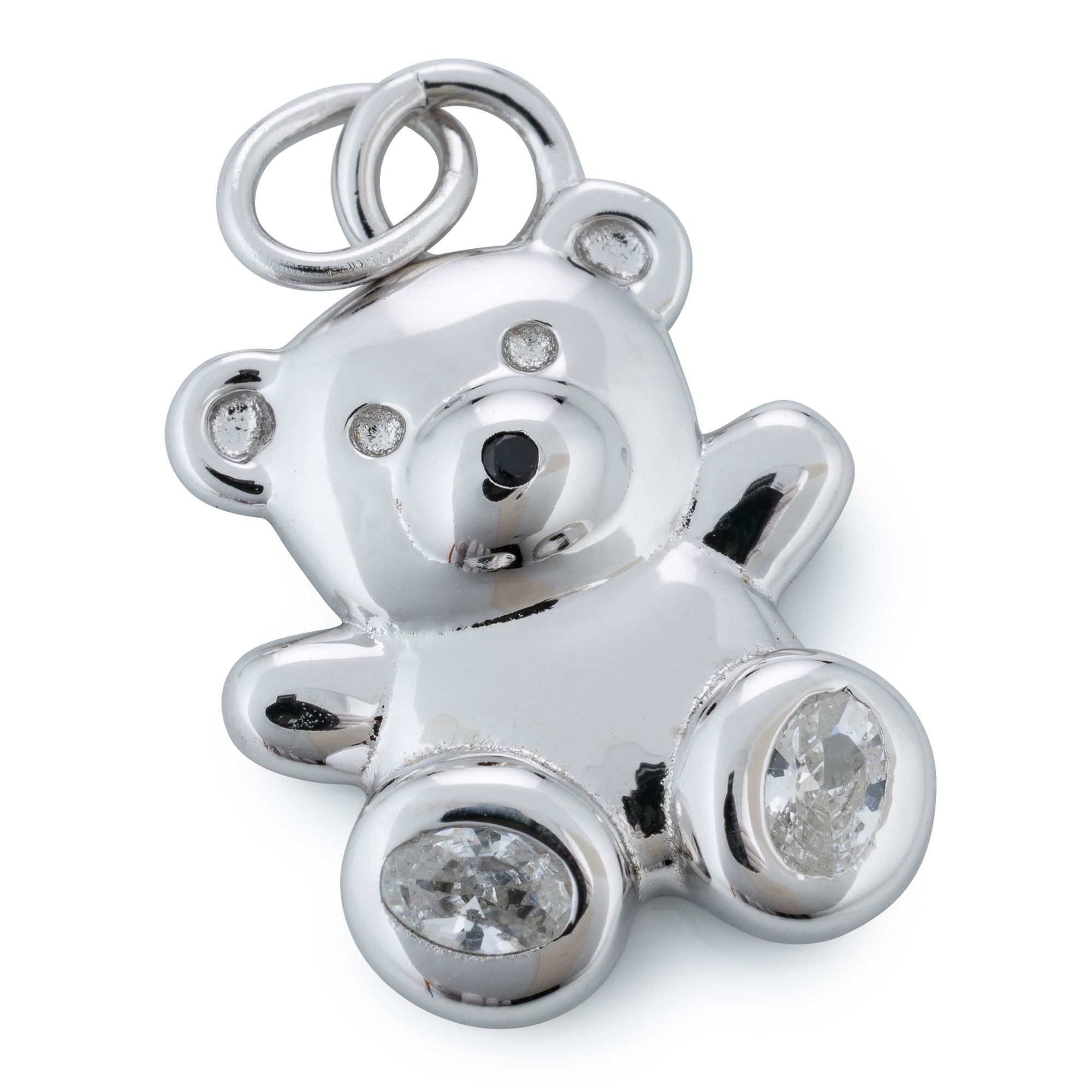 DIAMONIQUE® Teddy-Anhänger = 0,02ct Ovalschliff Silber 925